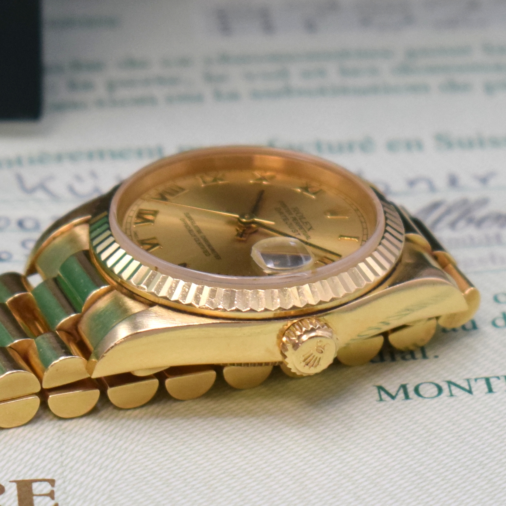 Detail c: ROLEX Datejust Mediumarmbanduhr Referenz 78278, Automatik, LC 100, A-Serie, Chronometer der Superlative in GG 750/000 inkl. Präsidentband m. ...