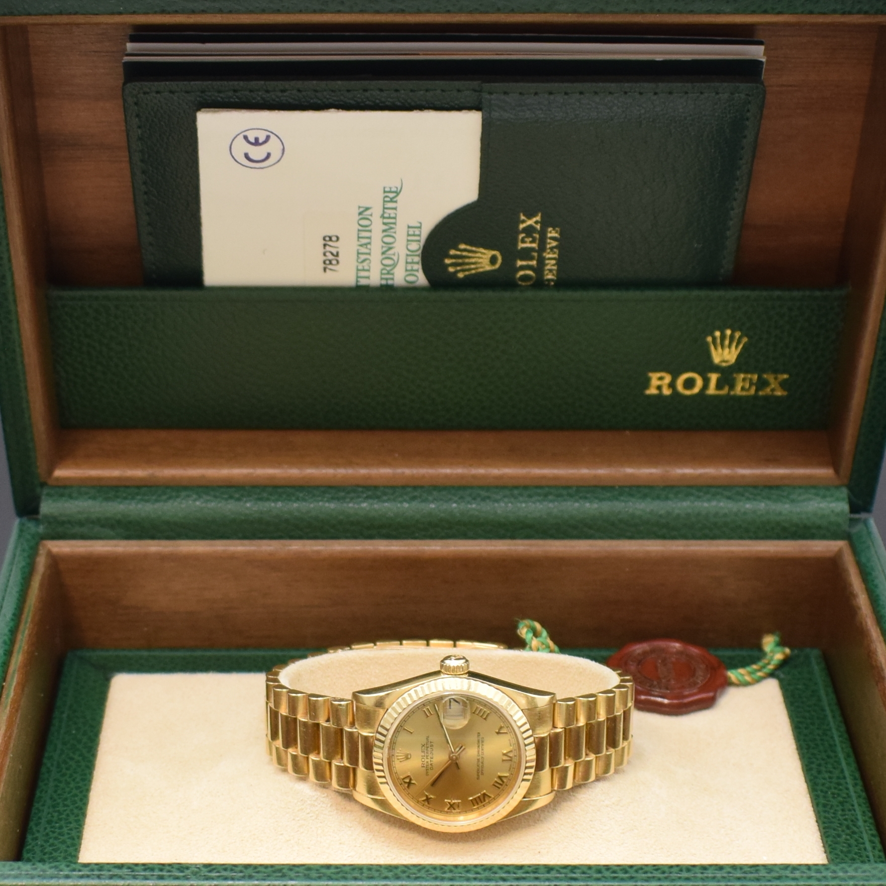 Detail f: ROLEX Datejust Mediumarmbanduhr Referenz 78278, Automatik, LC 100, A-Serie, Chronometer der Superlative in GG 750/000 inkl. Präsidentband m. ...