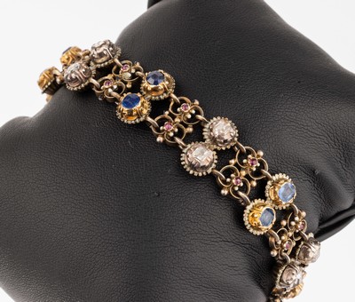 Image 26768975 - Bracelet with coloured stones and diamonds
