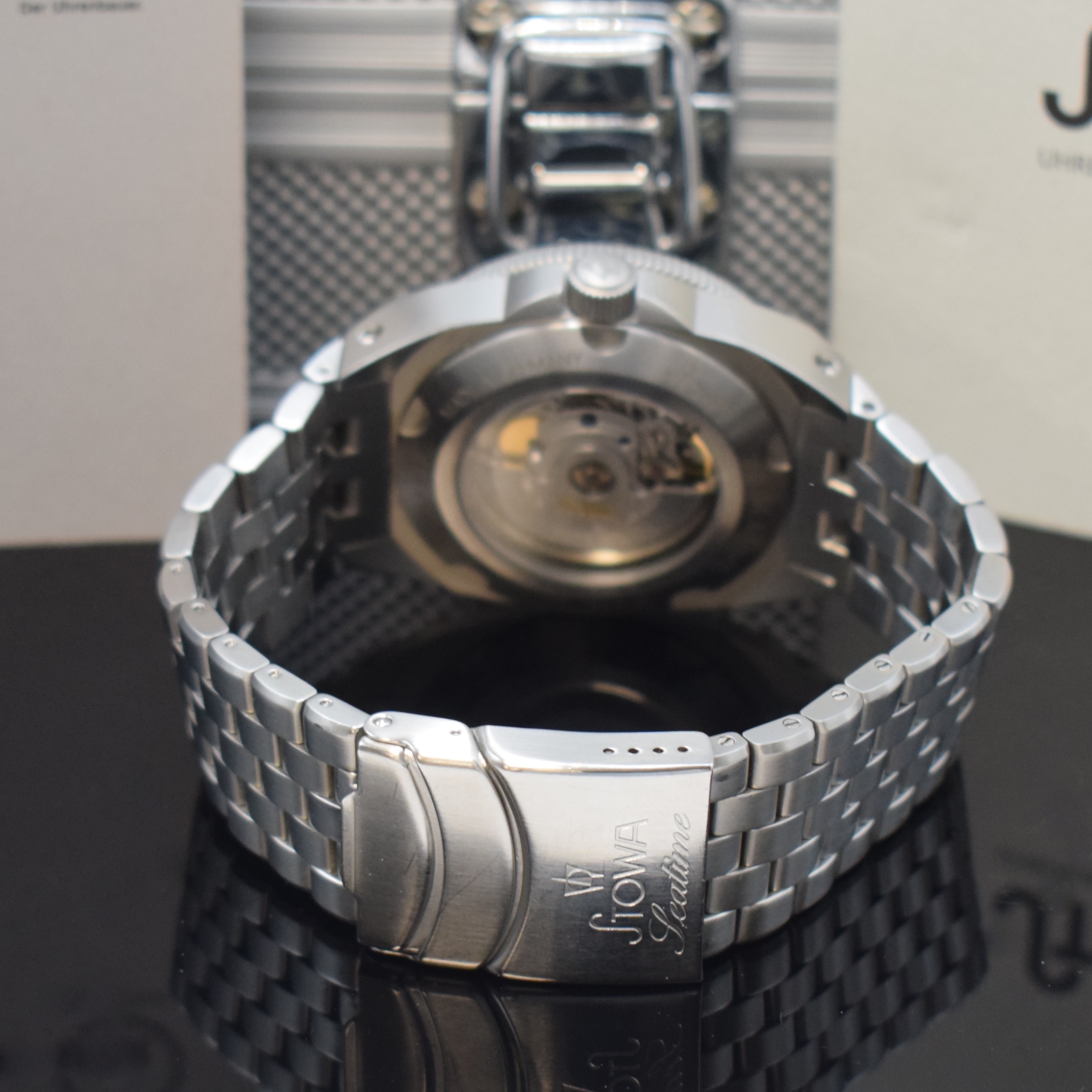 Detail b: STOWA Herrenarmbanduhr Seatime, Automatik, Edelstahlgeh. inkl. Gliederband m. Faltschl. und Tauchverlängerung, beids. vergl., Boden und Krone ...