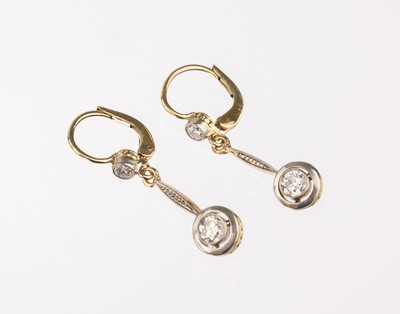 Image 26769056 - Pair of 14 kt gold diamond-earrings