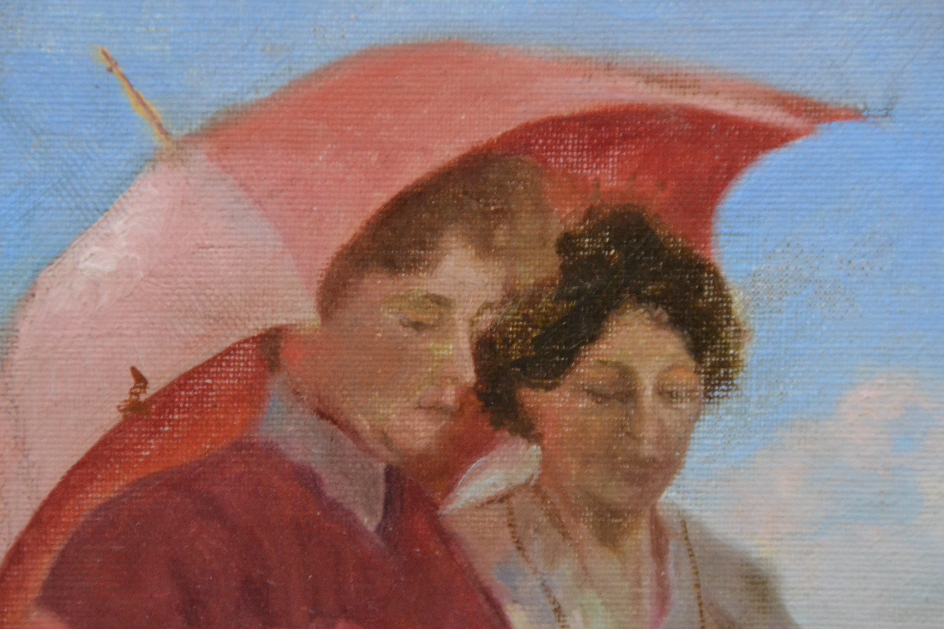 Detail c: Monogrammist JC, datiert Skagen 1910, Zwei Damen am Strand: Bertha Claudine Monica Frost geb. Frederiksen und Schwester, so rückseitig auf dem ...