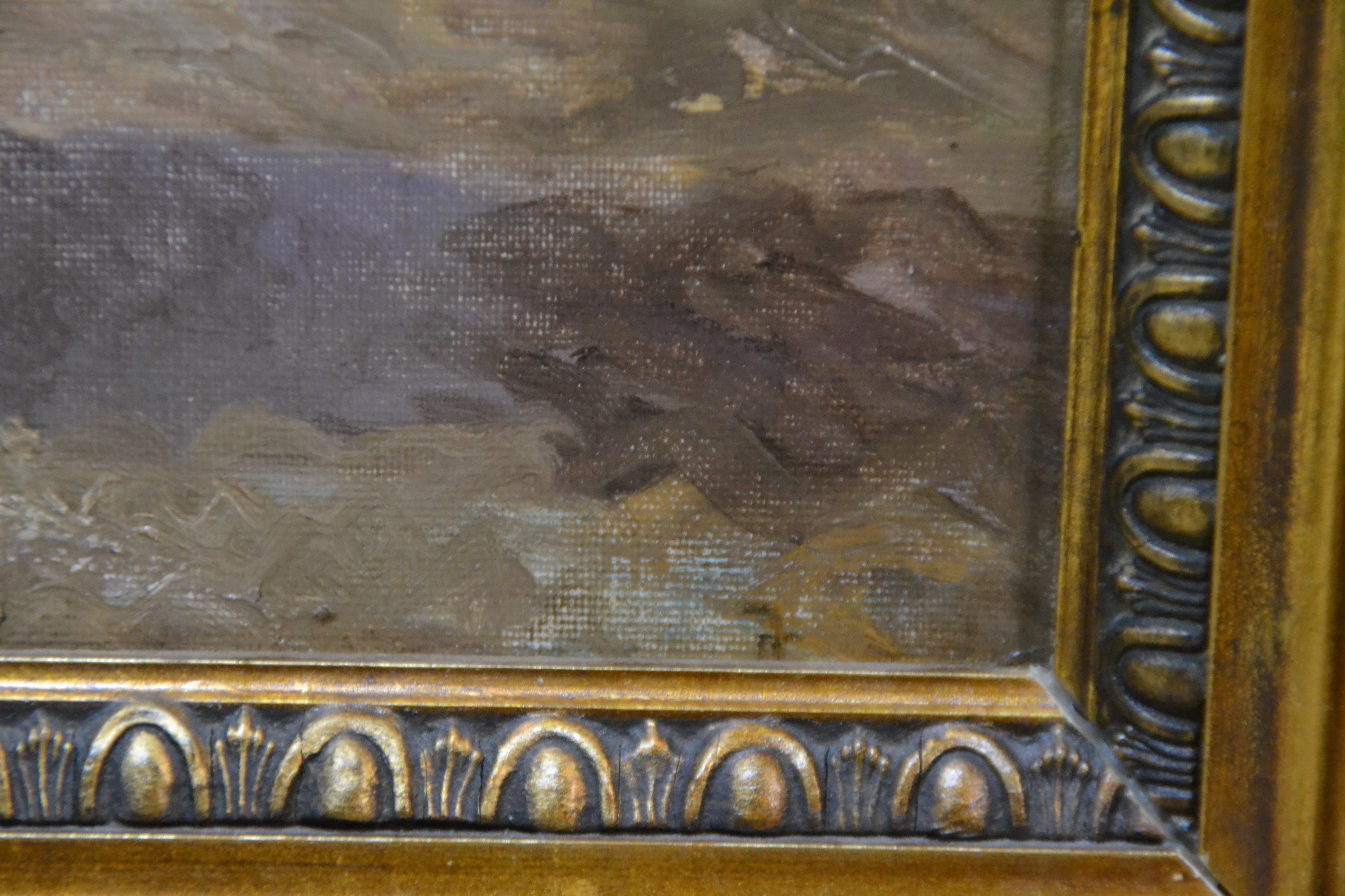 Detail d: Monogrammist JC, datiert Skagen 1910, Zwei Damen am Strand: Bertha Claudine Monica Frost geb. Frederiksen und Schwester, so rückseitig auf dem ...