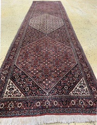 26769280c - Bijar fine, Persia, approx. 40 years, corkwool, approx. 301 x 78 cm, condition: 2. Rugs, Carpets & Flatweaves