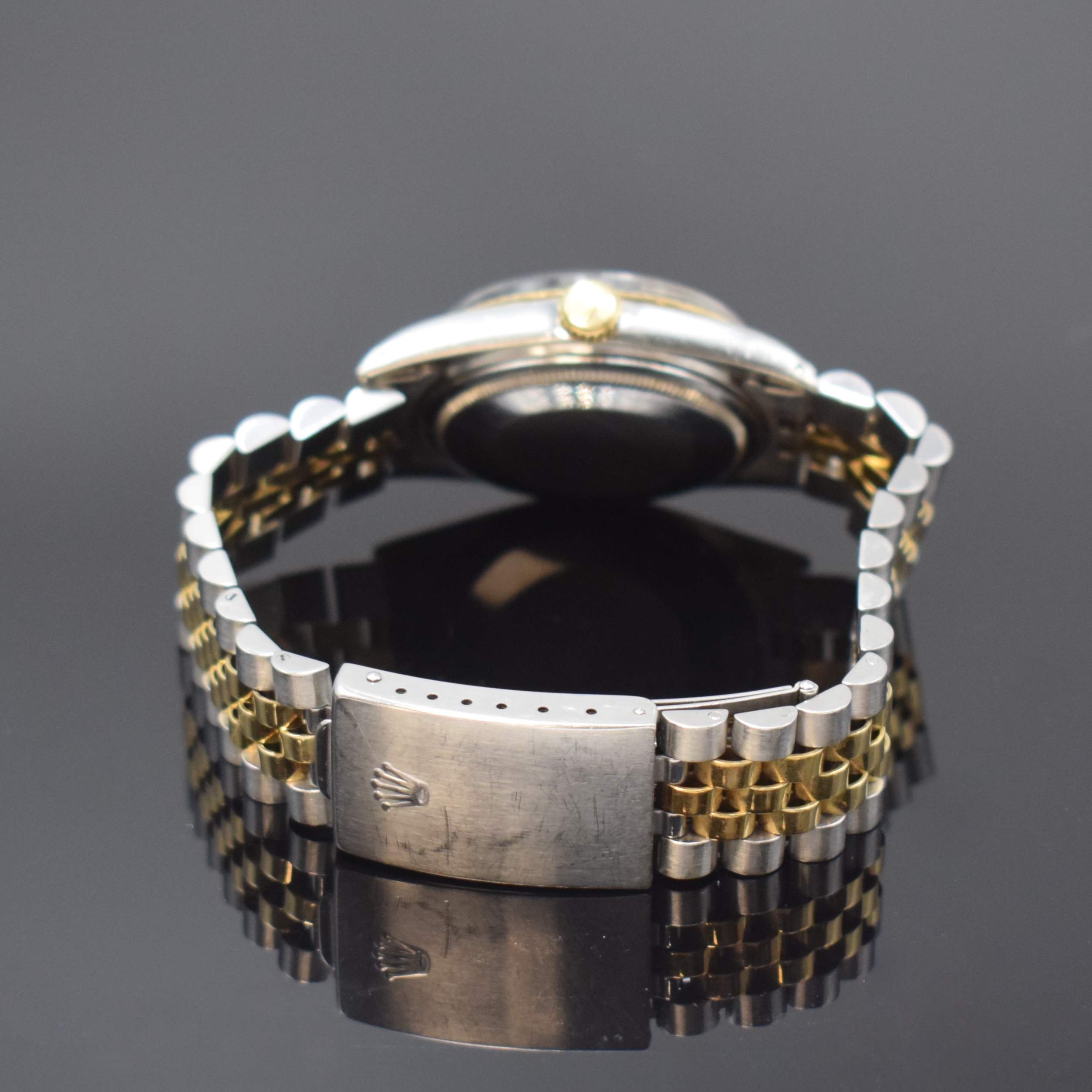 Detail b: ROLEX Herrenarmbanduhr Oyster Perpetual Datejust Referenz 16013, Automatik, Schweiz um 1980, Chronometer der Superlative in Edelstahl/Gold kombiniert ...