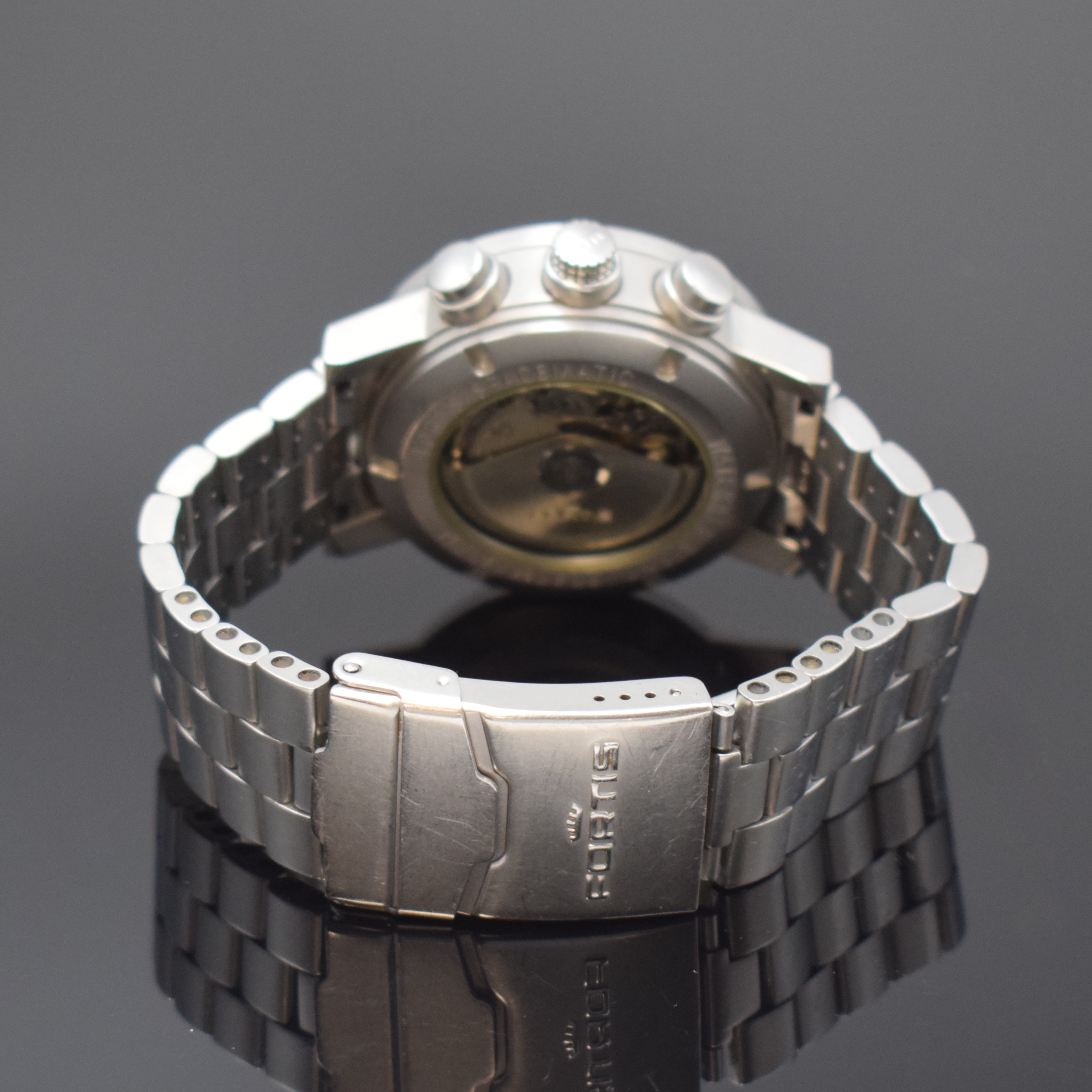 Detail b: FORTIS Armbandchronograph Spacematic Referenz 625.22.141, Automatik, Schweiz um 2003, matt. Edelstahlgeh. inkl. Gliederband m. Faltschl., beids. ...