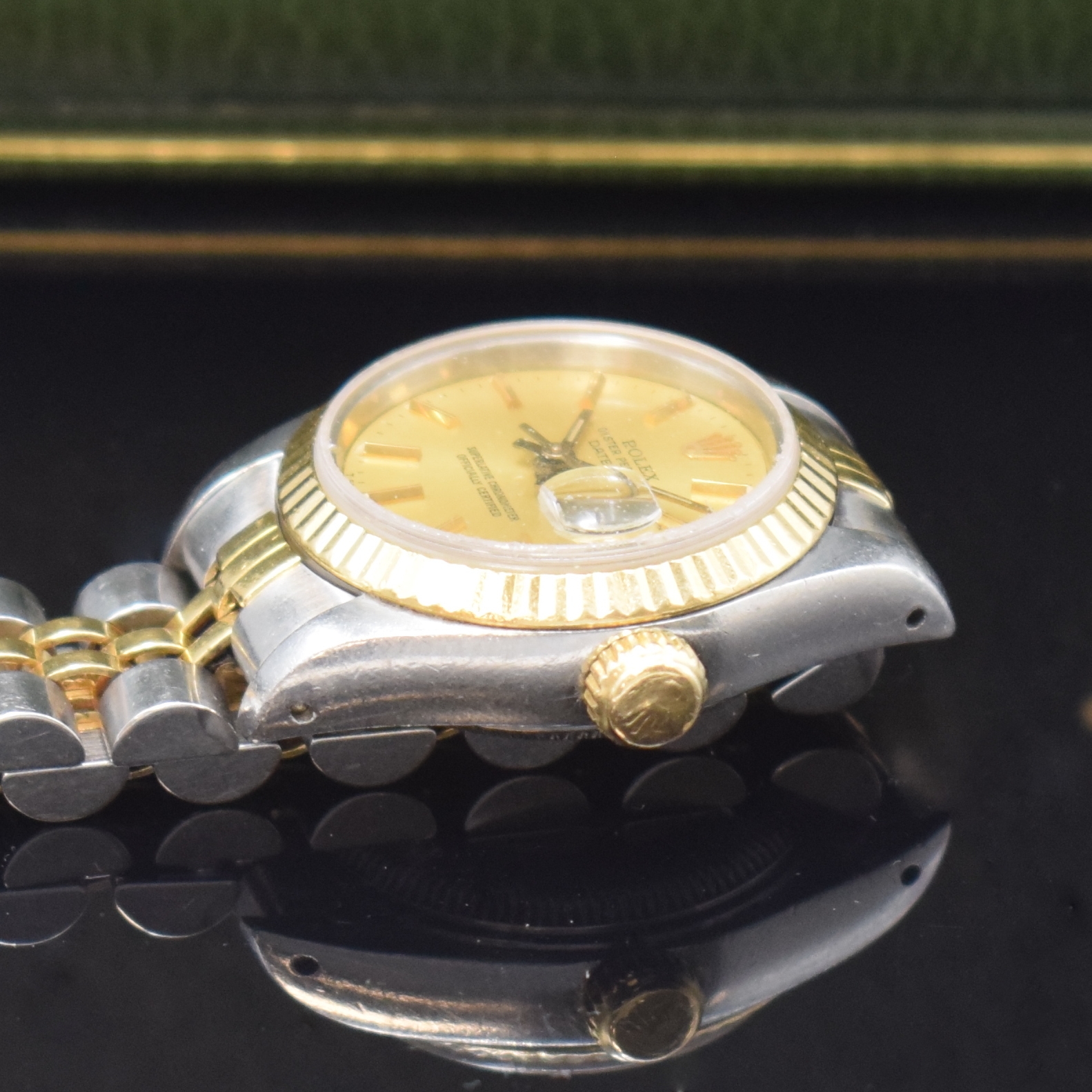 Detail c: ROLEX Oyster Perpetual Datejust Damenarmbanduhr Referenz 69173, Schweiz um 1987, Automatik, Chronometer der Superlative in Edelstahl und Gold komb. ...