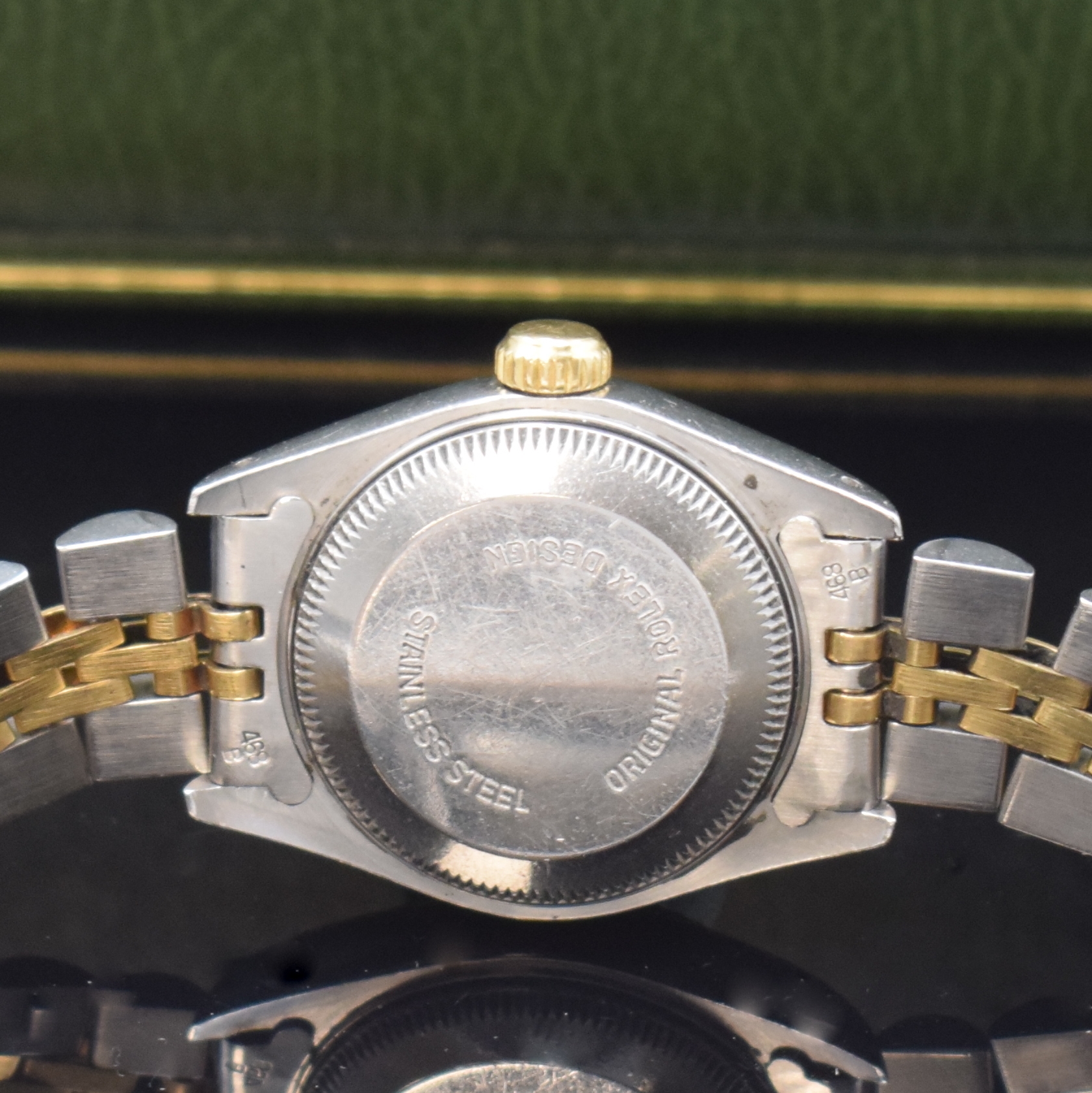 Detail d: ROLEX Oyster Perpetual Datejust Damenarmbanduhr Referenz 69173, Schweiz um 1987, Automatik, Chronometer der Superlative in Edelstahl und Gold komb. ...