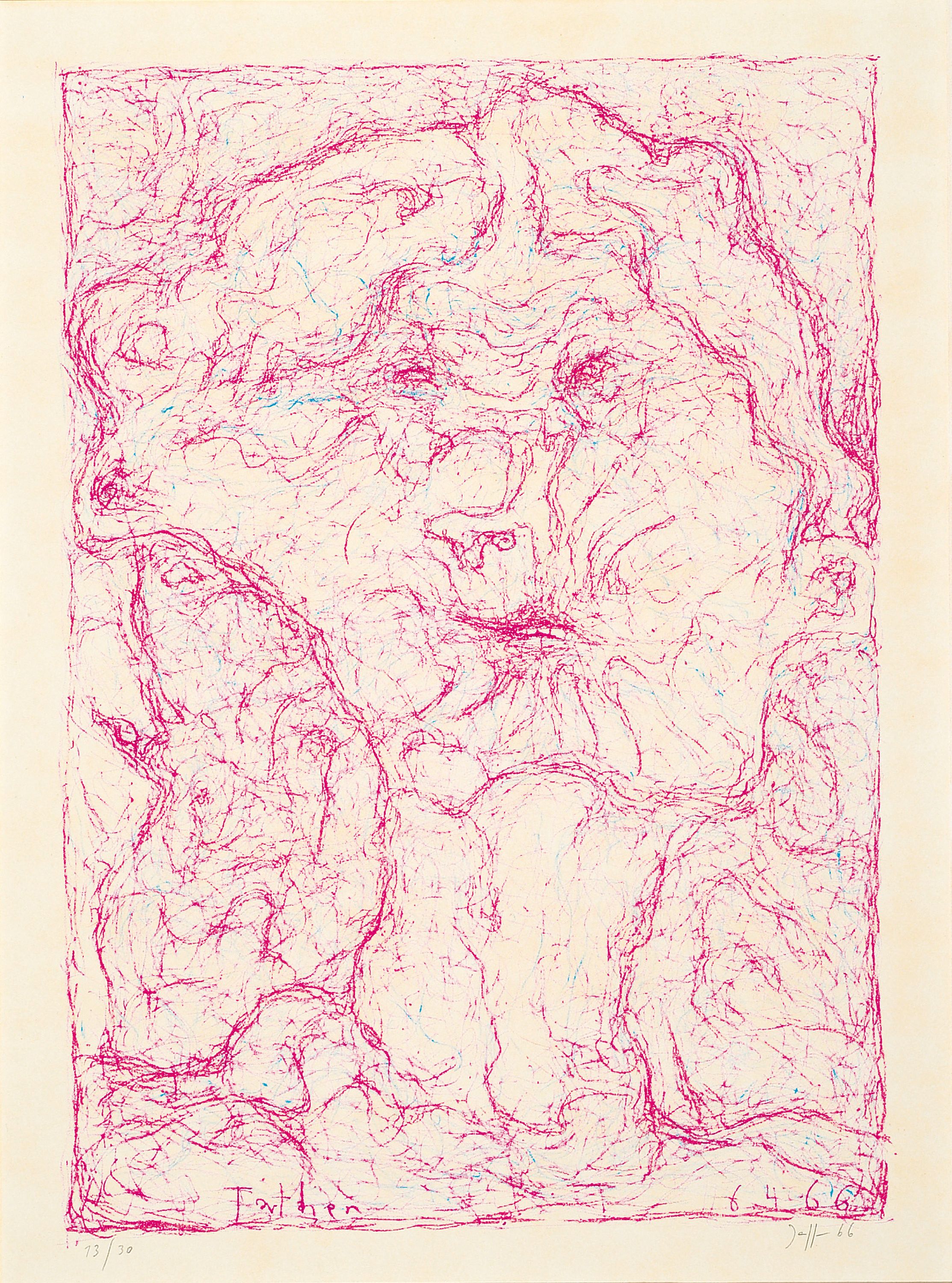 Horst Janssen, 1929-1995 Hamburg, Lithographie, "Father", 1966, Ed. 13/30, Blatt48x34 cm, unter PP und Glas gerahmt 80x70 cm
