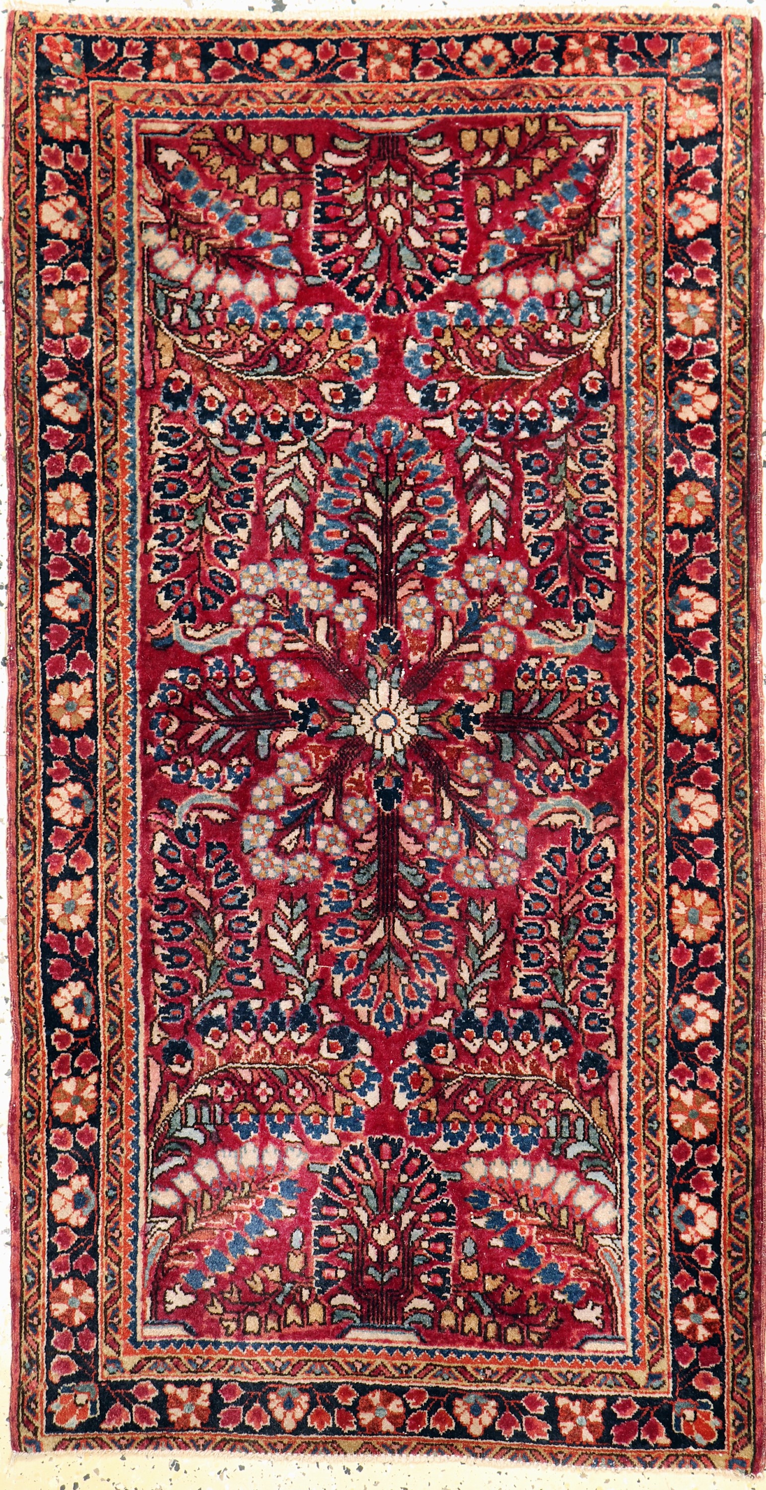 Us Re-Import Sarogh, Persien, Anfang 20.Jhd, Wolle auf Baumwolle, ca. 146 x 78 cm, EHZ: 3