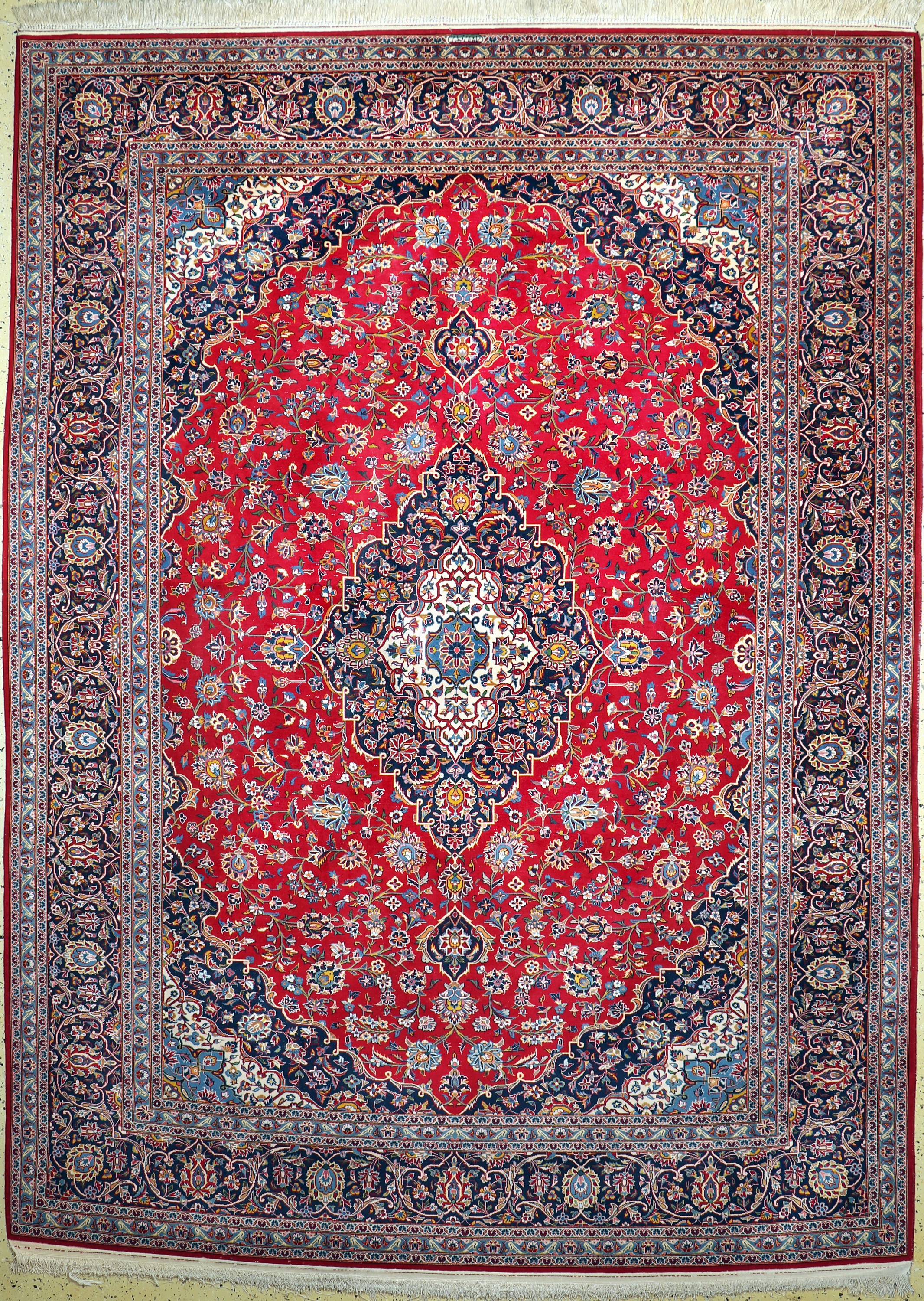 Keschan"Ghotbi"fein, signiert, Persien, Mitte 20.Jhd, Korkwolle auf Baumwolle, ca. 350x 255 cm, EHZ: 3