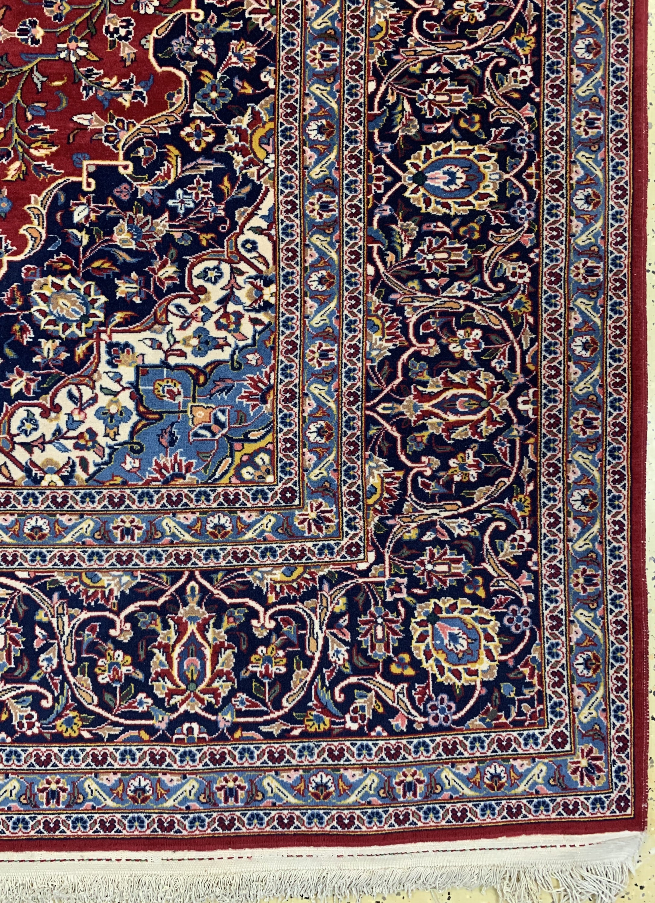 Detail a: Keschan"Ghotbi"fein, signiert, Persien, Mitte 20.Jhd, Korkwolle auf Baumwolle, ca. 350x 255 cm, EHZ: 3