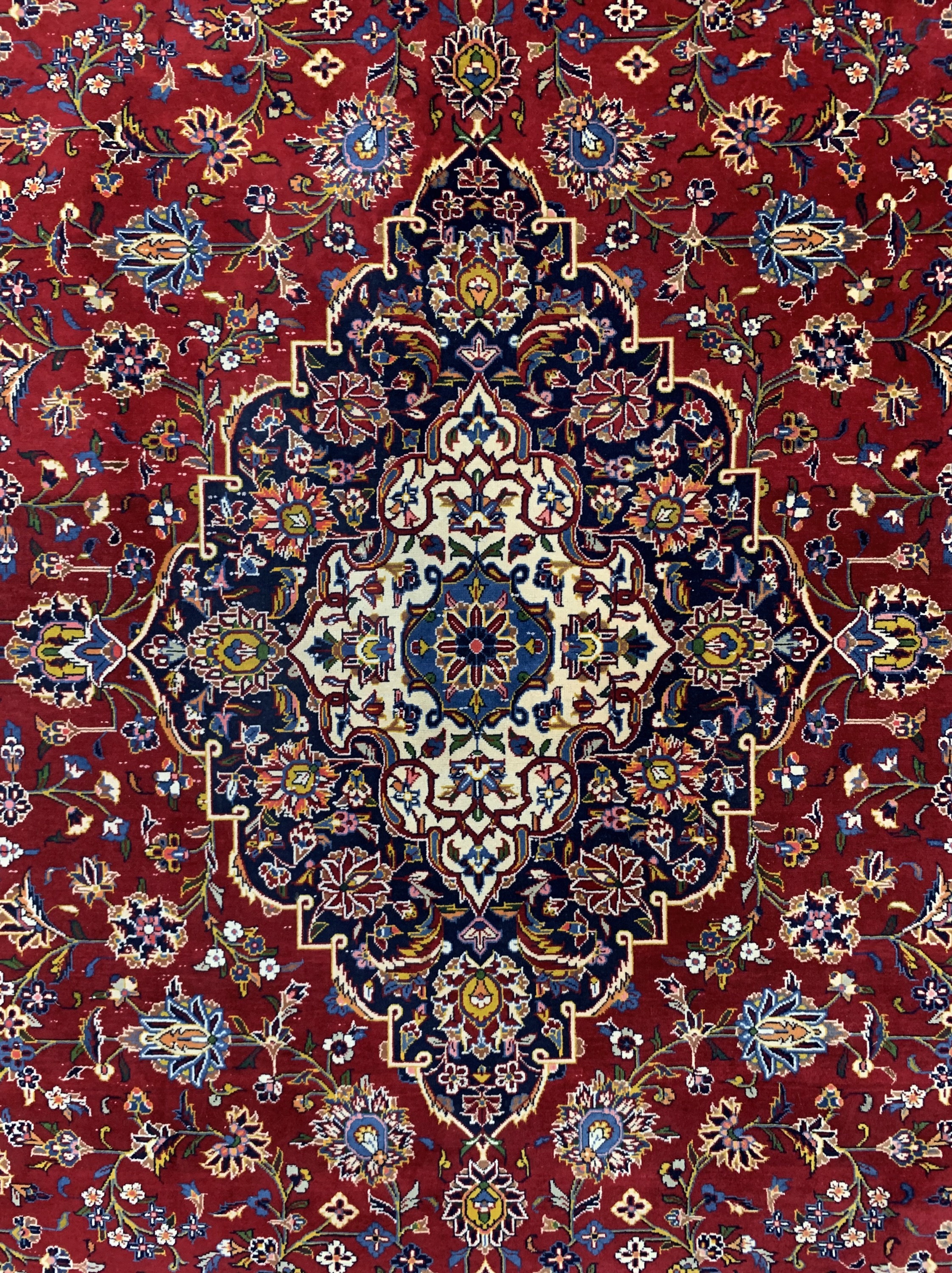 Detail b: Keschan"Ghotbi"fein, signiert, Persien, Mitte 20.Jhd, Korkwolle auf Baumwolle, ca. 350x 255 cm, EHZ: 3