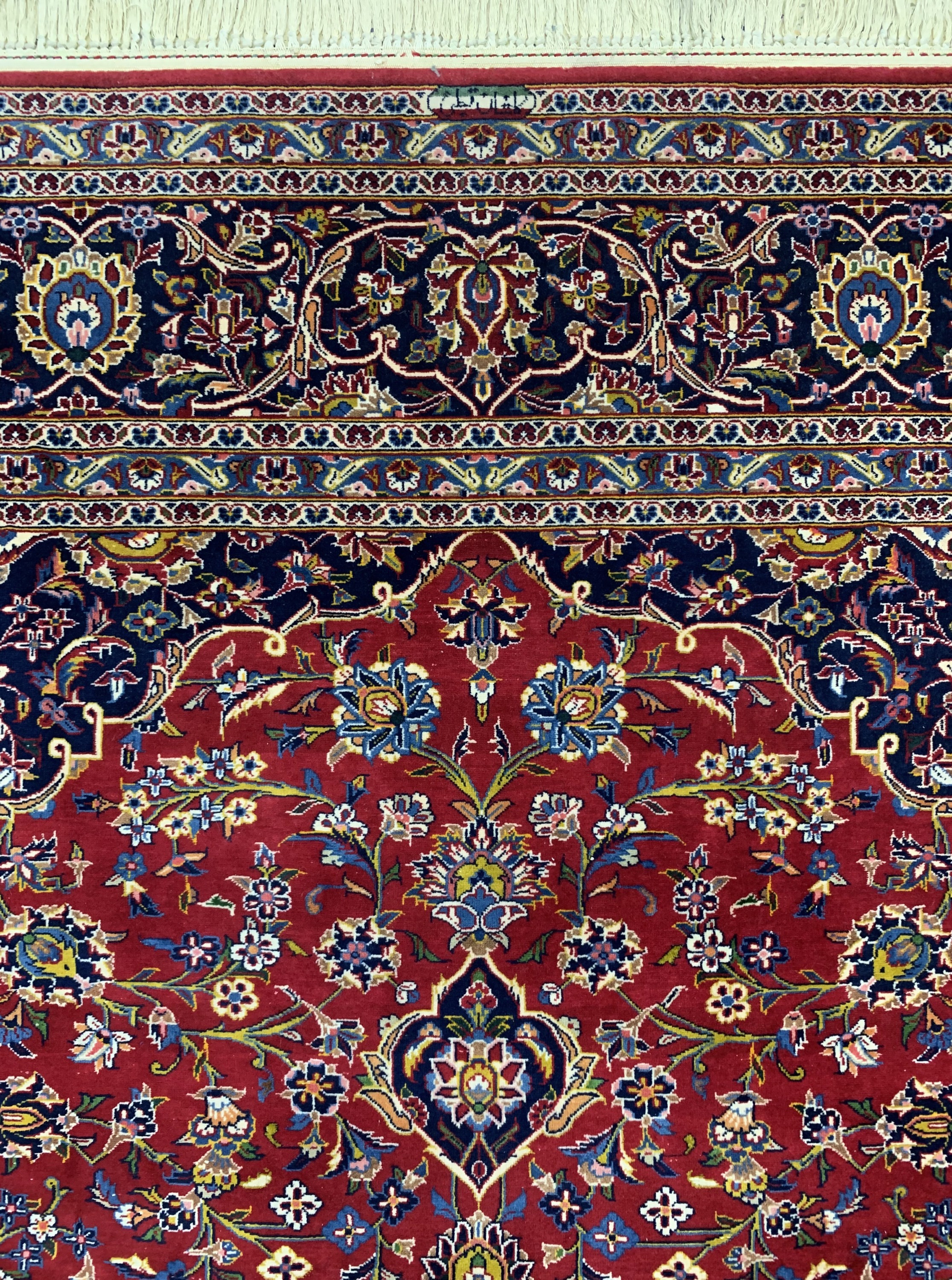 Detail c: Keschan"Ghotbi"fein, signiert, Persien, Mitte 20.Jhd, Korkwolle auf Baumwolle, ca. 350x 255 cm, EHZ: 3