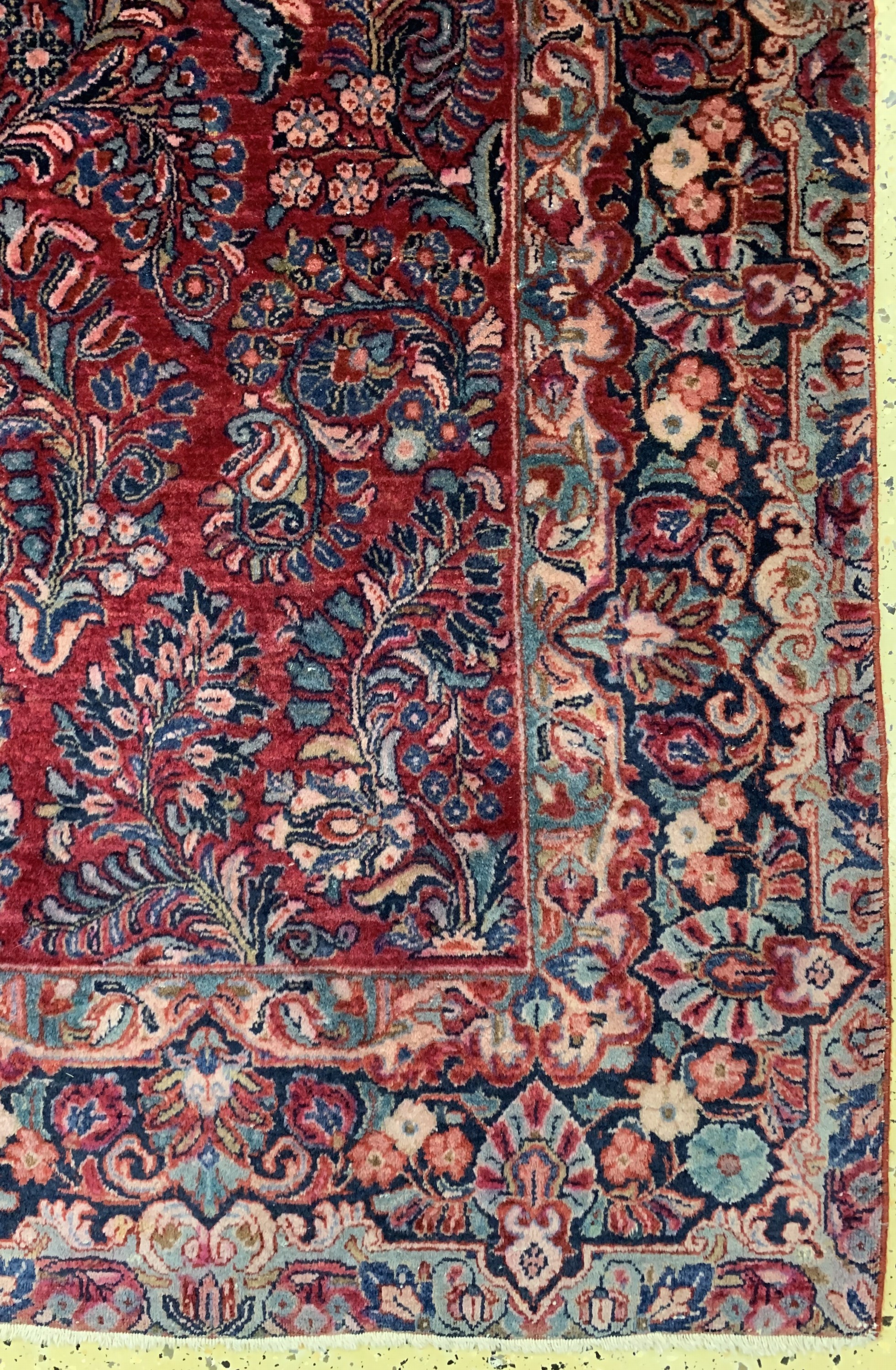 Detail a: Us Re-Import Sarogh, Persien, Anfang 20.Jhd, Korkwolle auf Baumwolle, ca. 233 x 153cm, EHZ: 2-3