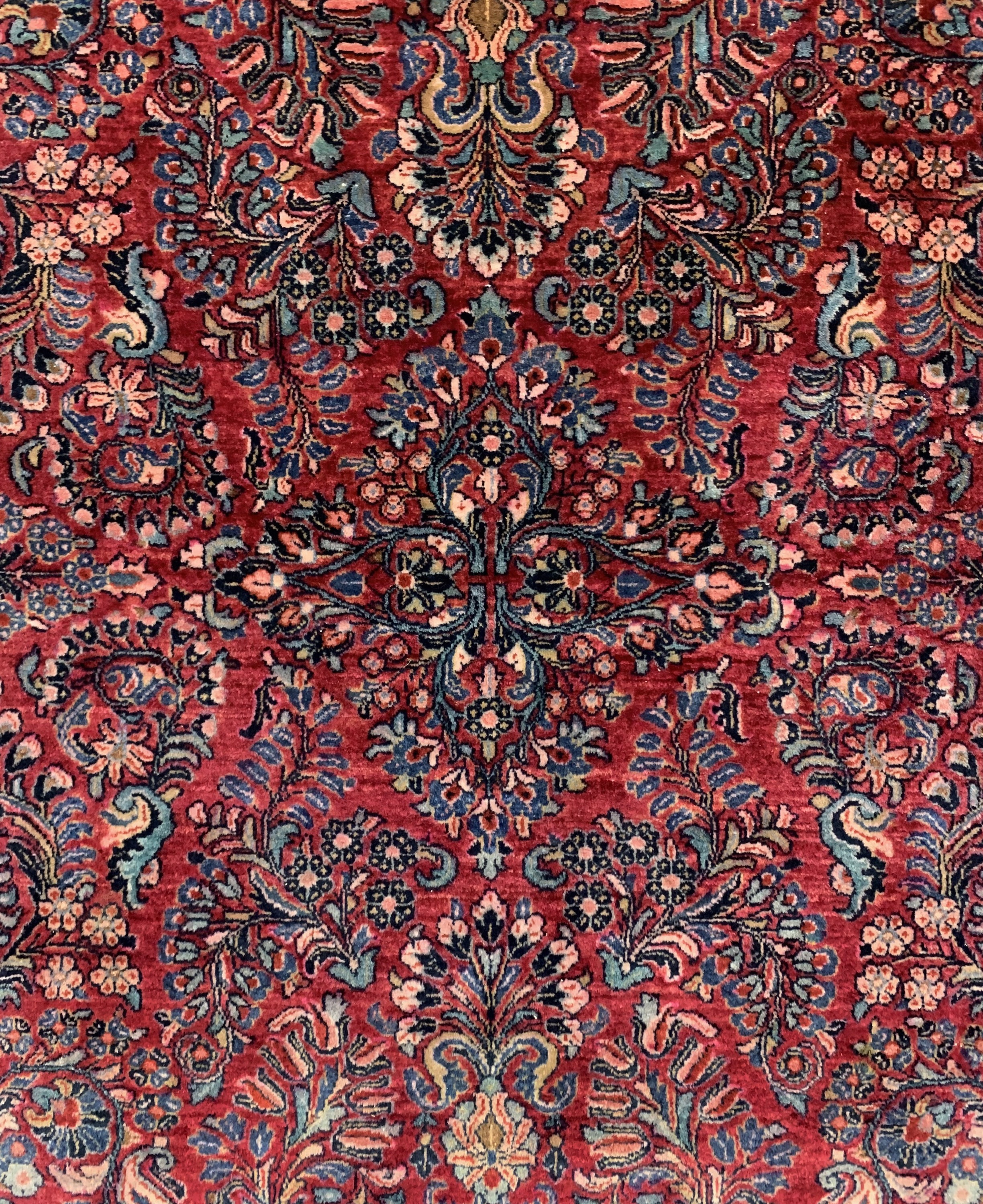 Detail b: Us Re-Import Sarogh, Persien, Anfang 20.Jhd, Korkwolle auf Baumwolle, ca. 233 x 153cm, EHZ: 2-3
