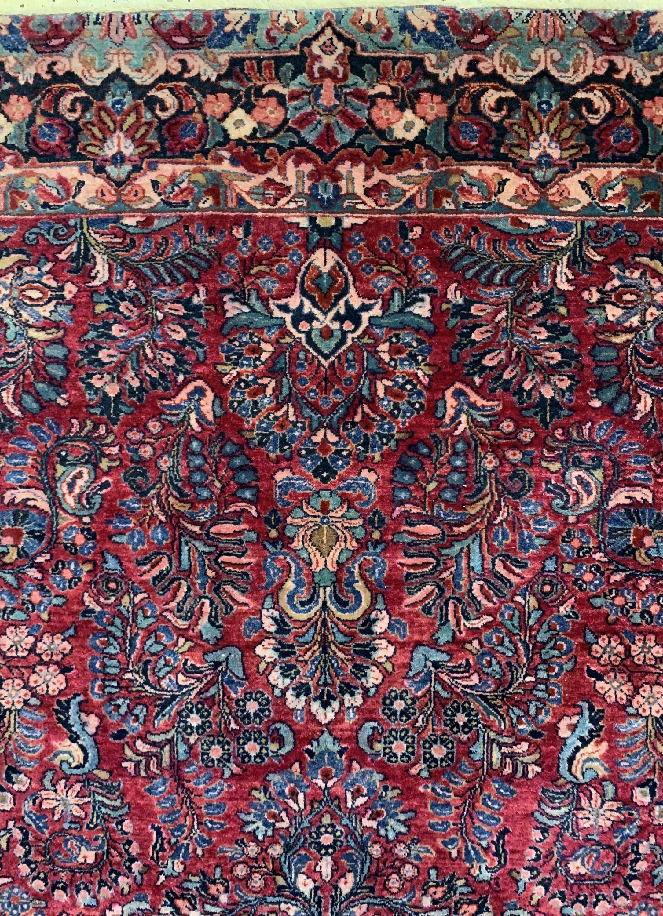 Detail c: Us Re-Import Sarogh, Persien, Anfang 20.Jhd, Korkwolle auf Baumwolle, ca. 233 x 153cm, EHZ: 2-3
