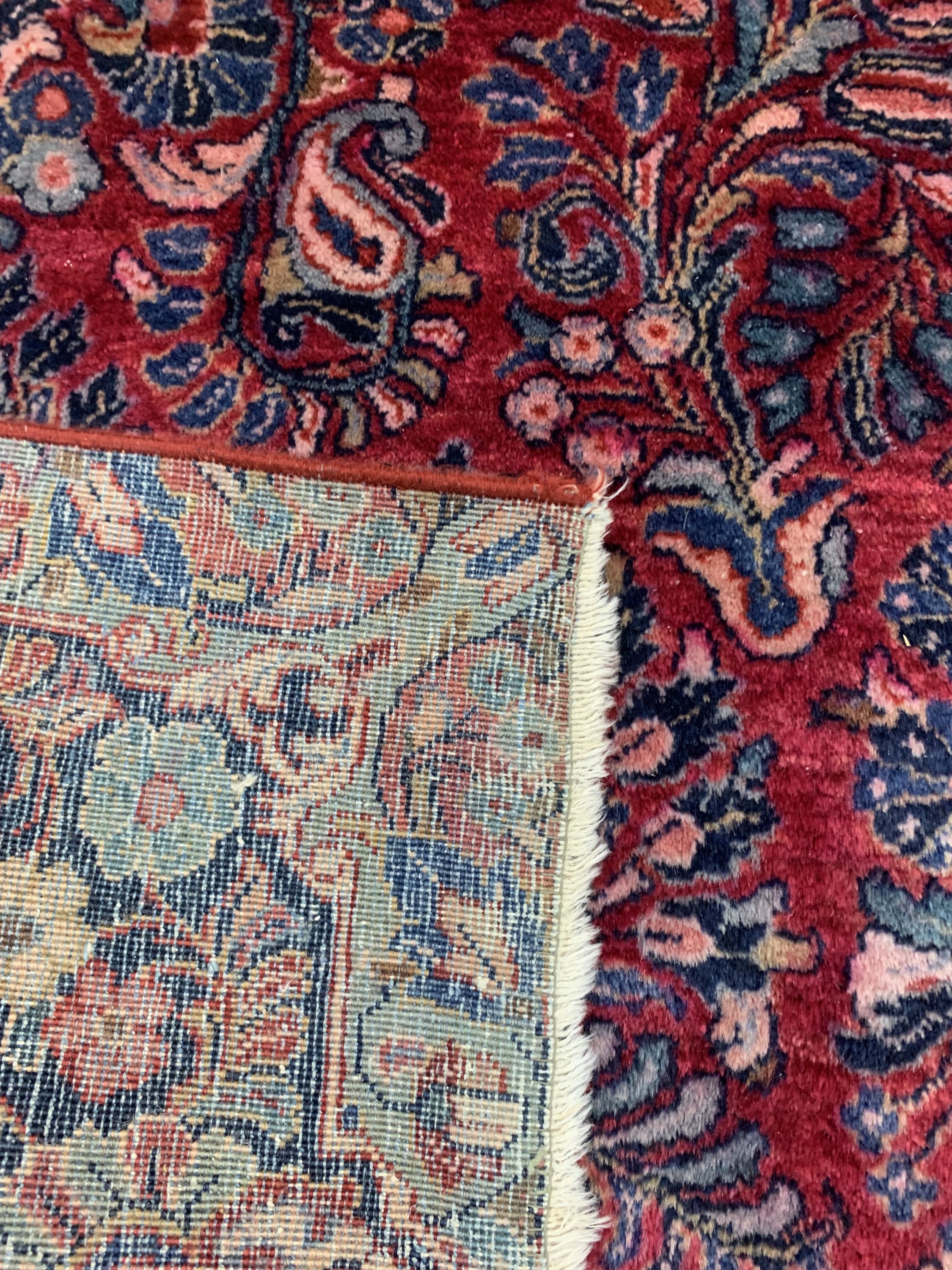Detail e: Us Re-Import Sarogh, Persien, Anfang 20.Jhd, Korkwolle auf Baumwolle, ca. 233 x 153cm, EHZ: 2-3