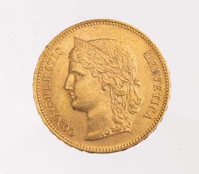 Image 26769632 - Gold coin 20 Swiss Francs, Switzerland 1896, Confederation Helvetica