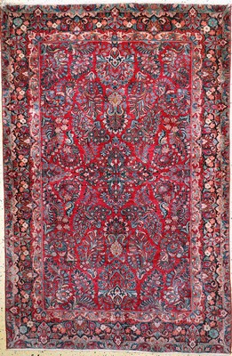 Image 26769646 - Us Re-Import Saruk, Persia, beginning of the 20th century, corkwool on cotton, approx. 233 x 153 cm, condition: 2-3. Rugs, Carpets & Flatweaves