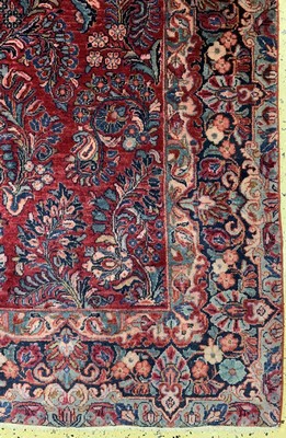 26769646a - Us Re-Import Saruk, Persia, beginning of the 20th century, corkwool on cotton, approx. 233 x 153 cm, condition: 2-3. Rugs, Carpets & Flatweaves