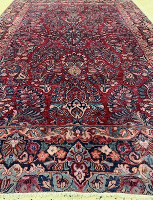 26769646d - Us Re-Import Saruk, Persia, beginning of the 20th century, corkwool on cotton, approx. 233 x 153 cm, condition: 2-3. Rugs, Carpets & Flatweaves