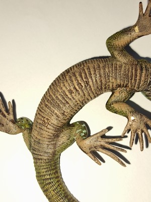 26770895a - Viennese bronze, lizard, sign. Franz Bergmann, colorfully decorated, L. approx. 8 cm