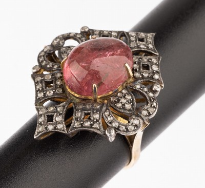 Image 26771443 - 14 kt gold and silver tourmaline-diamond-ring