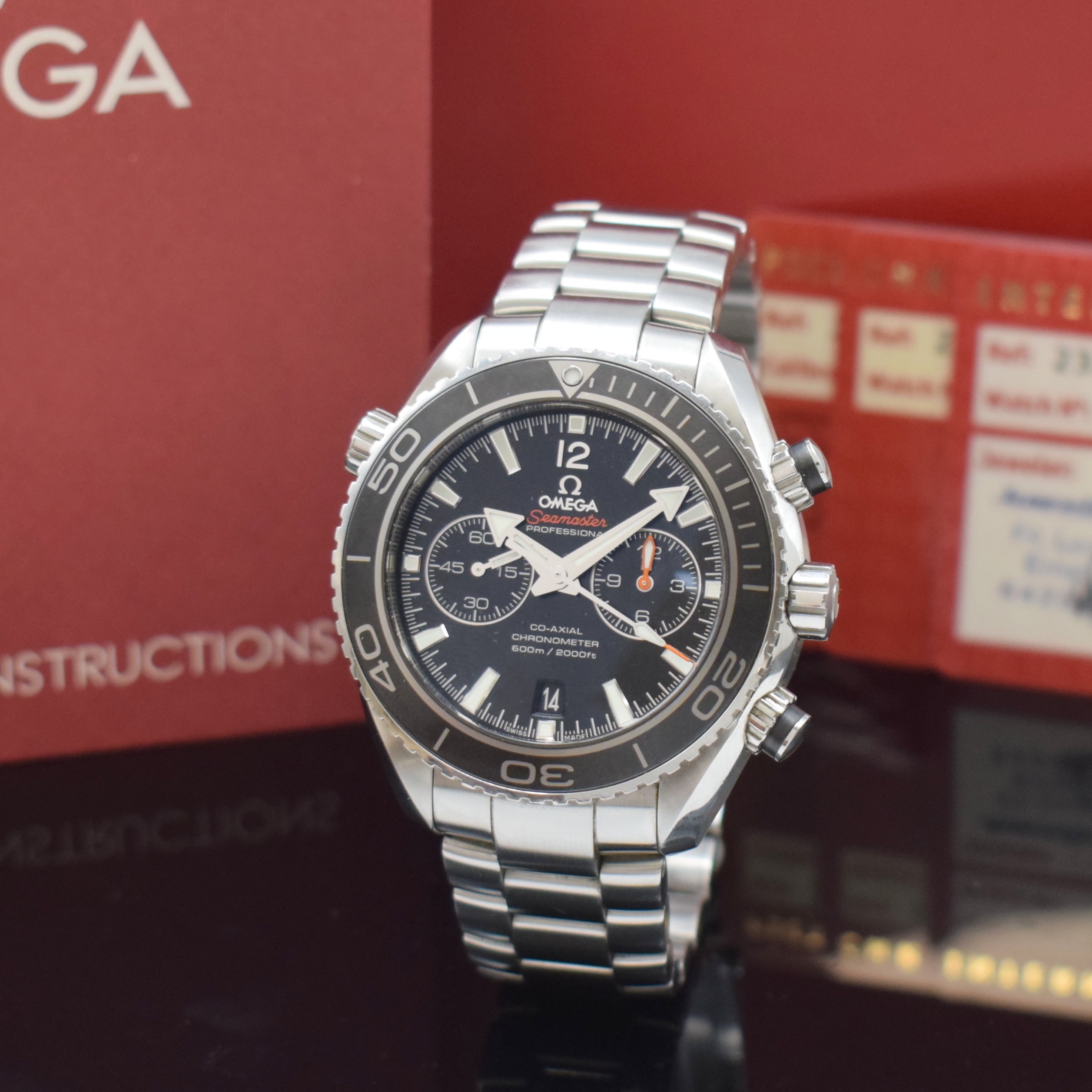 OMEGA Seamaster Planet Ocean Chronometer Herrenchronograph Co-Axial Referenz 232.30.46.51.01.001, Schweiz verk. lt. beil. Pap. 01/2013, Automatik, ...