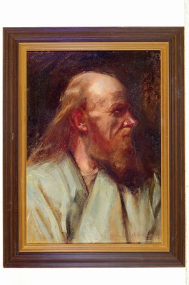 26771655k - Alexander Sochaczewski, 1843-1923, portrait ofa bearded man, oil/painting cardboard, signed lower right, small color loss, approx. 50x36cm, frame approx. 61x47cm