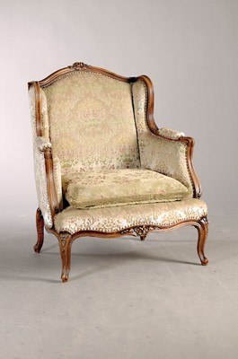 Image 26771674 - Armchair, Louis-Philippe, around 1860, solid walnut, elaborately carved with floral decorations, height approx. 98 cm, sh. approx.46 cm, condition 2-3