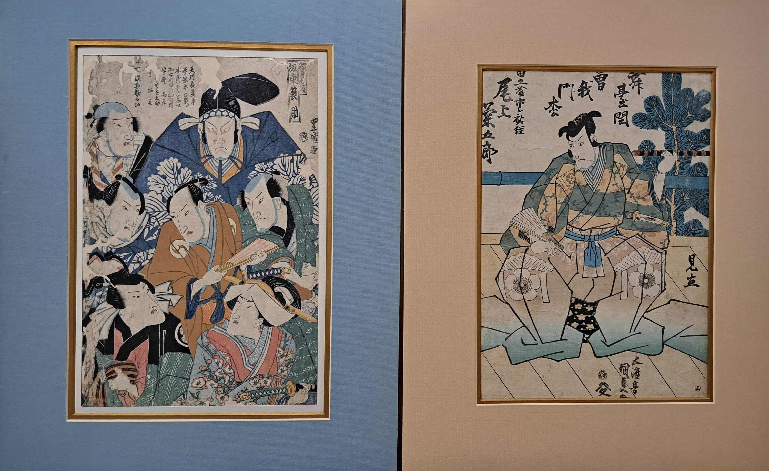 Detail j: Sammlung aus 28 japanischen Farbholzschnitten Ukiyo-e, 19. Jh., u.a.: Eisen, Toyokuni I und II, Kunisada, Utagawa, Hokusai, Kuniyoshi und andere, ...