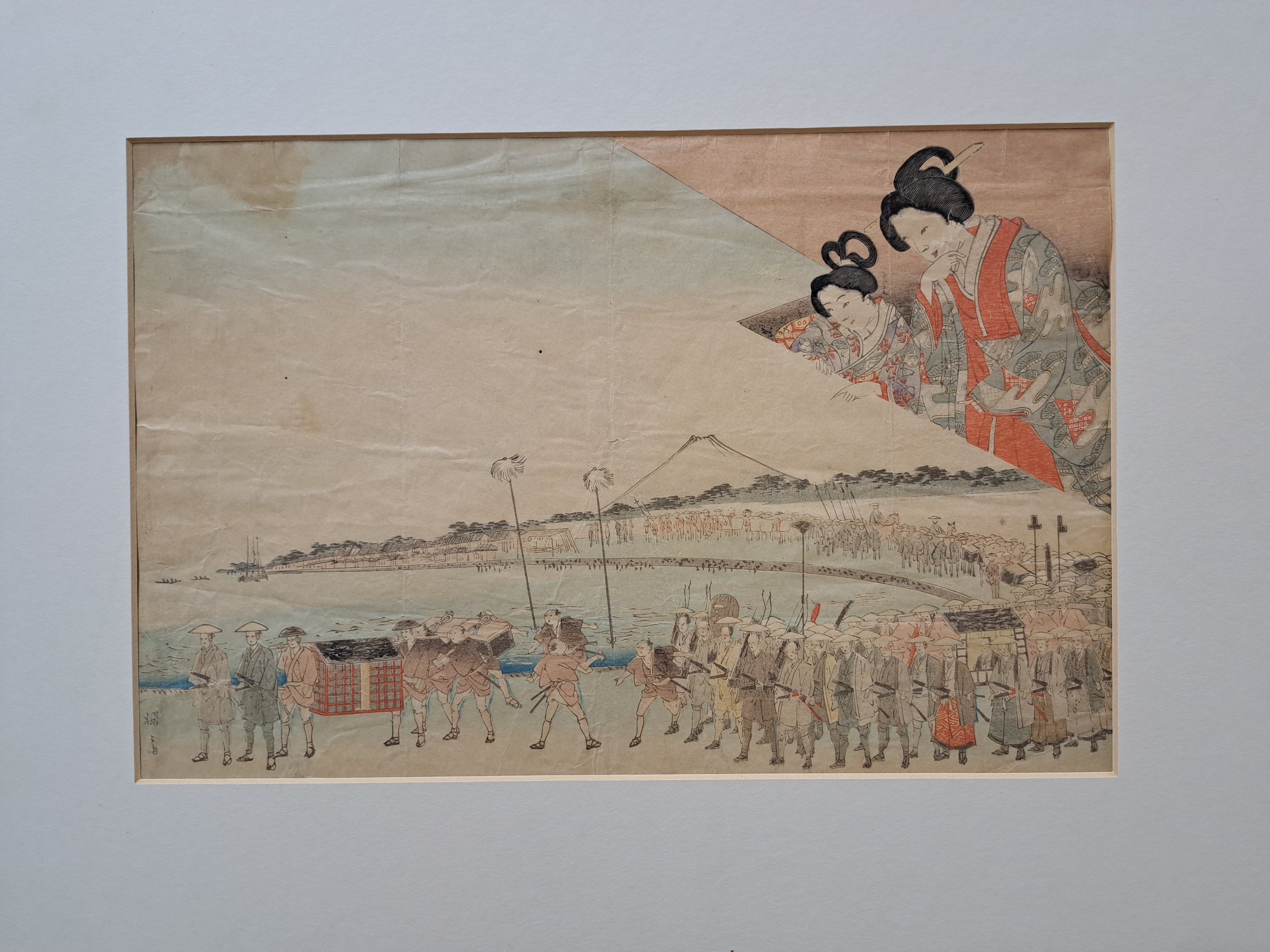 Detail m: Sammlung aus 28 japanischen Farbholzschnitten Ukiyo-e, 19. Jh., u.a.: Eisen, Toyokuni I und II, Kunisada, Utagawa, Hokusai, Kuniyoshi und andere, ...
