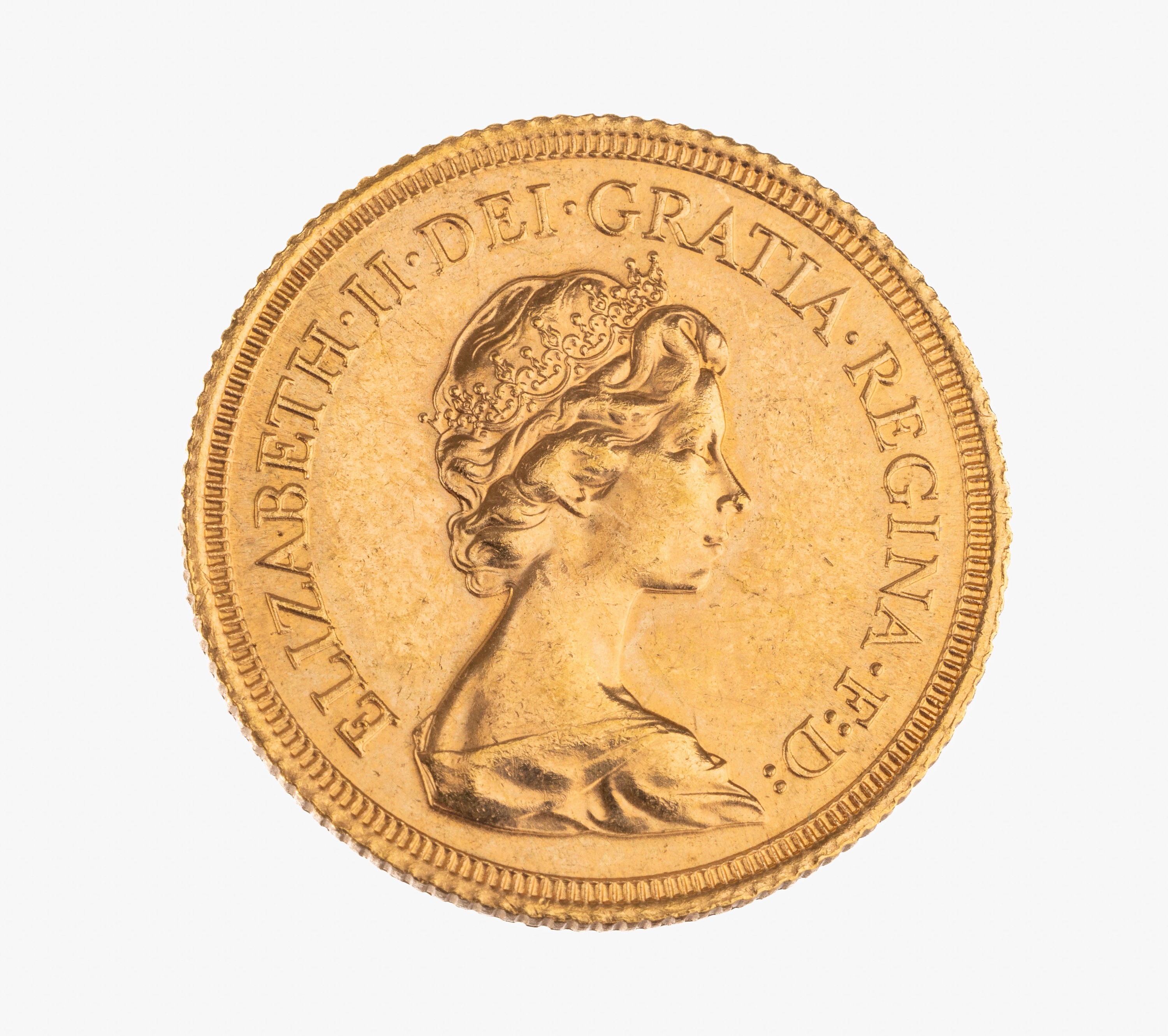 Goldmünze Sovereign, England, 1978, Elisabeth II., RV: heiliger Georg hoch zu Rossim Kampf gegen den Drachen