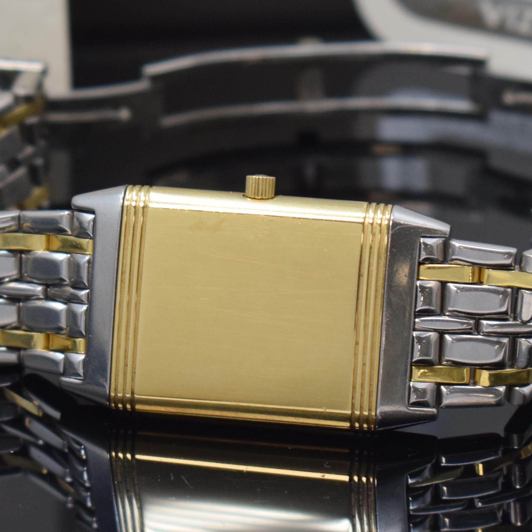 Detail f: Jaeger-LeCoultre Armbanduhr Reverso Classique Referenz 250.5.86 in Stahl/Gold, Schweiz verk. lt. beil. Zertifikat 11/1994, Handaufzug, um 180 Grad ...