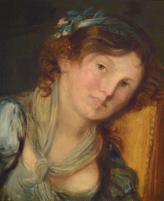 Image 26772558 - Portraitist, German, around 1870, portrait of a young woman, oil/canvas, approx. 39x32cm, pomp frame, approx. 60x53cm