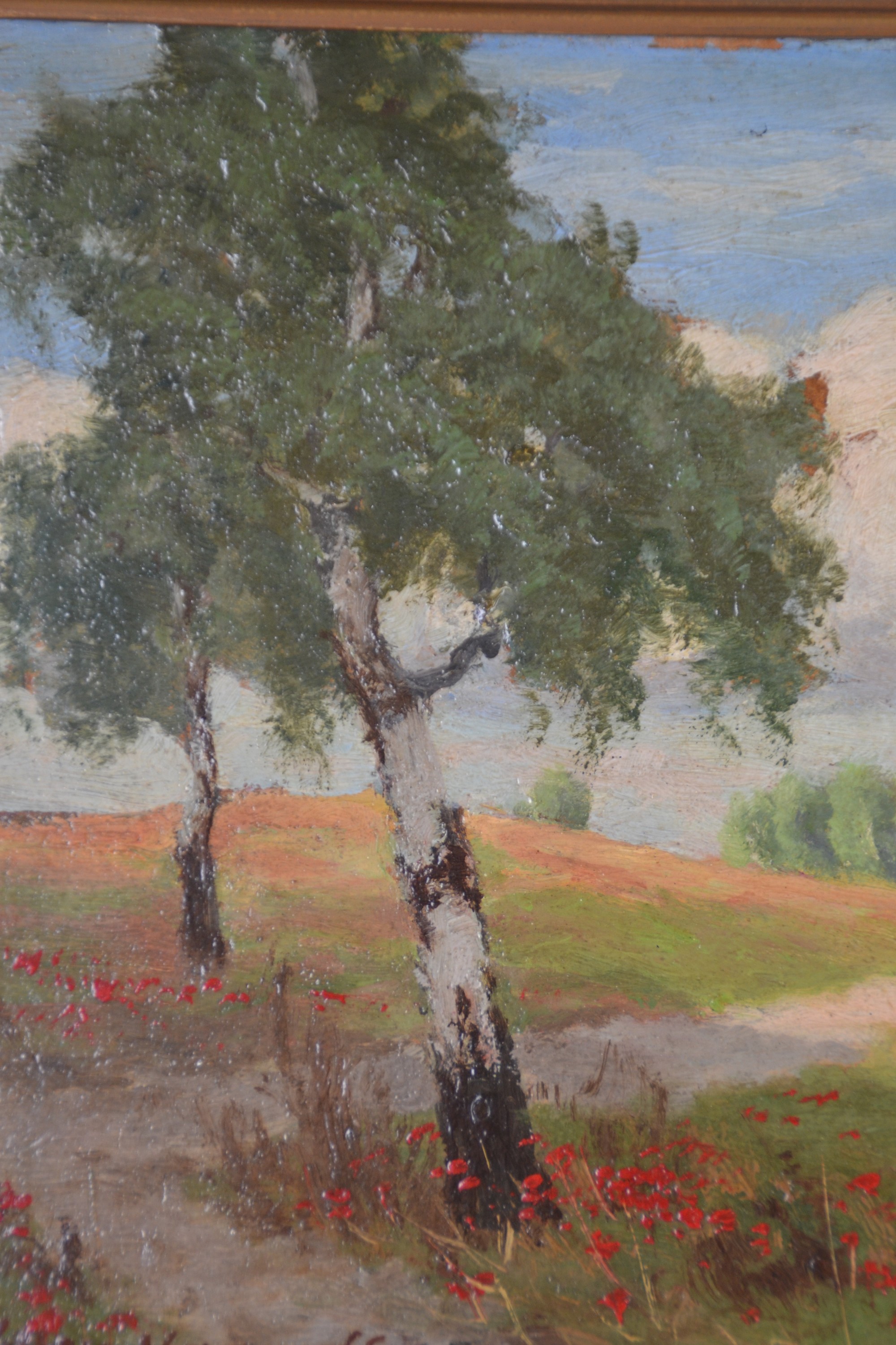 Detail c: Paul Müller-Kaempff, 1861 - 1941 Berlin, Pendant zu "Ein Tag im Sommer in den Wiesen bei Ahrenshoop. Blühender Mohn am Fuß der Birken", ...