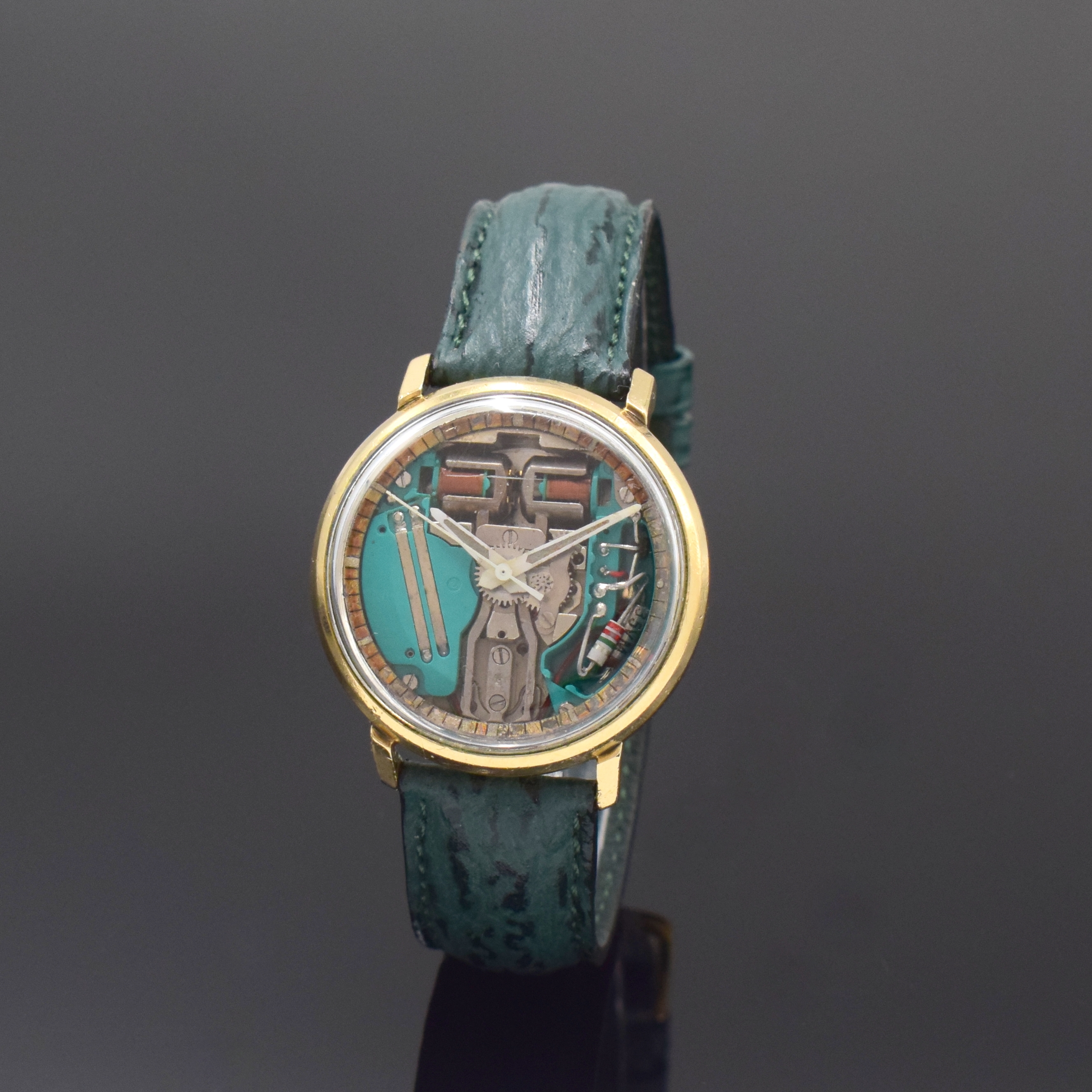 BULOVA Herrenarmbanduhr Accutron Spaceview, Schweiz um 1968, Edelstahlgeh., Boden verschr., sichtbares Stimmgabelschwingerwerk, Leuchtzeiger, ...