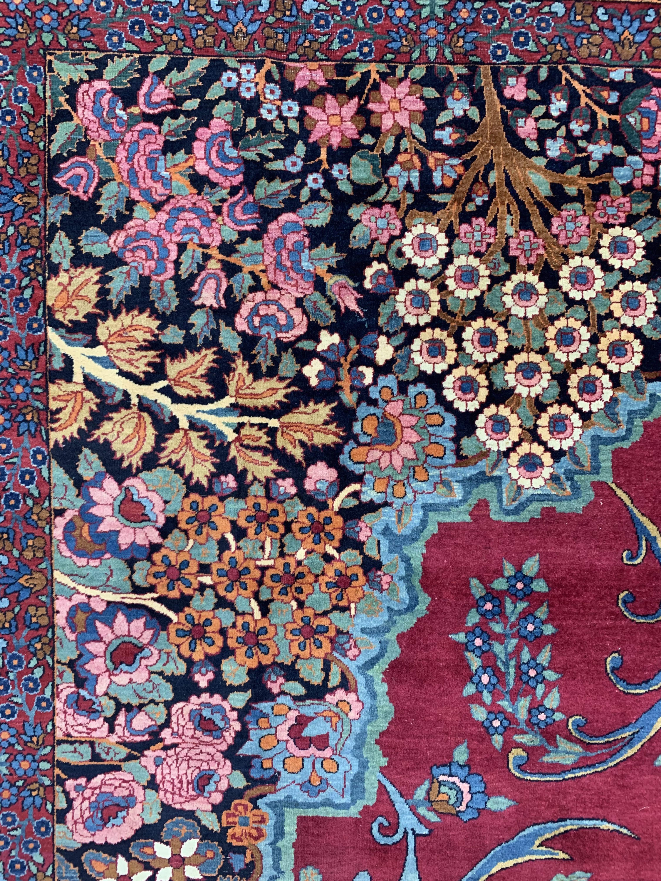 Detail f: Yazd antik, signiert, Persien, um 1910/1920, Wolle auf Baumwolle, ca. 420 x 295 cm, EHZ: 3
