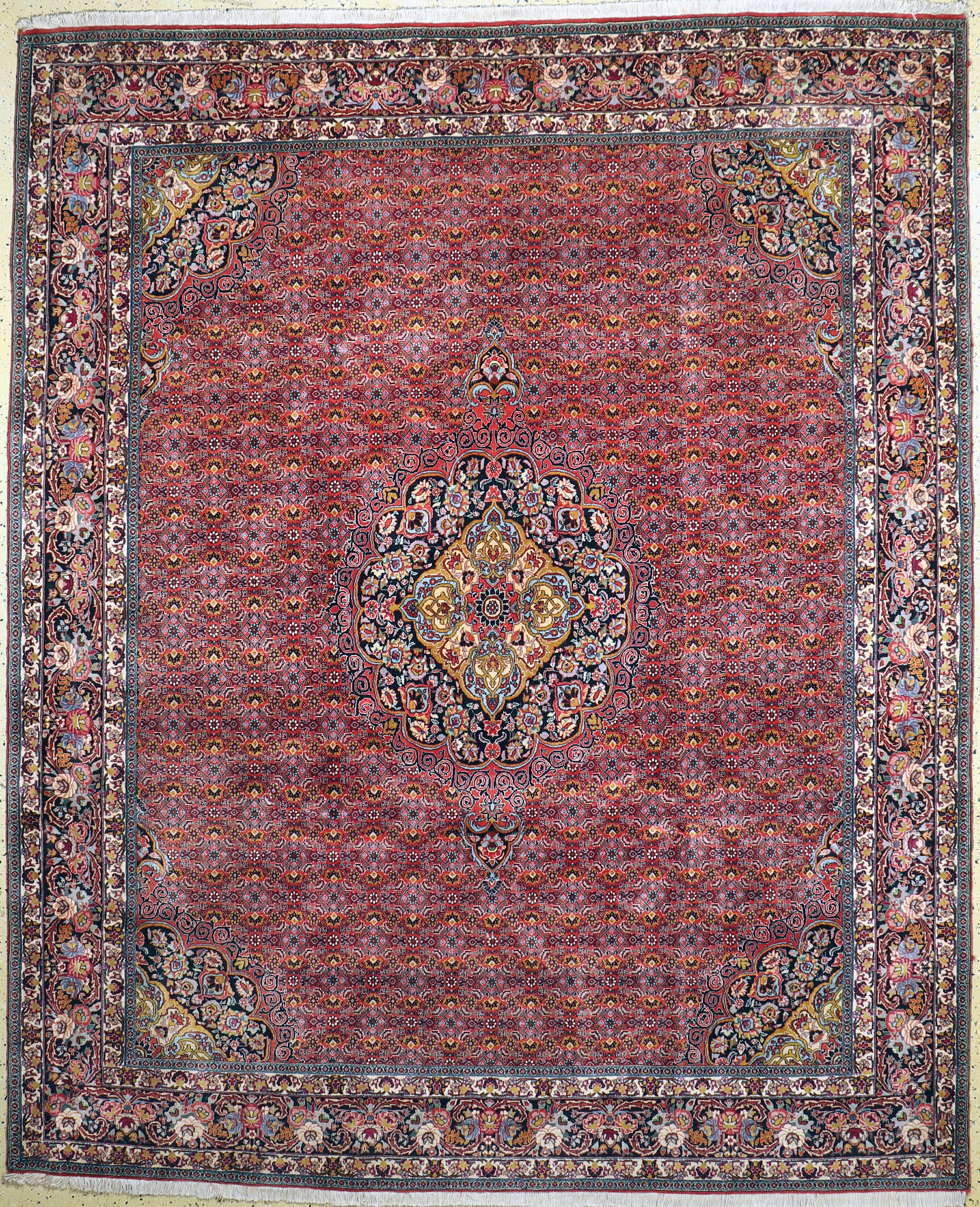 Bidjar Kork fein, Persien, Ende 20.Jhd, Korkwolle auf Baumwolle, ca. 310 x 253 cm, EHZ: 1-2