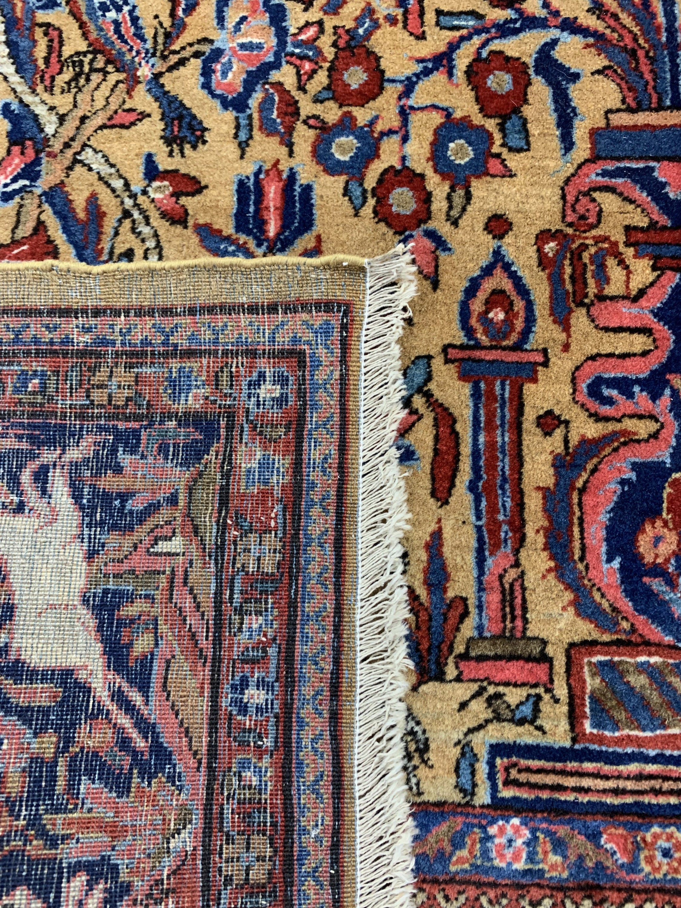 Detail f: Seltener antiker Keschan, Persien, um 1900,Korkwolle auf Baumwolle, ca. 200 x 130 cm, EHZ: 1-2