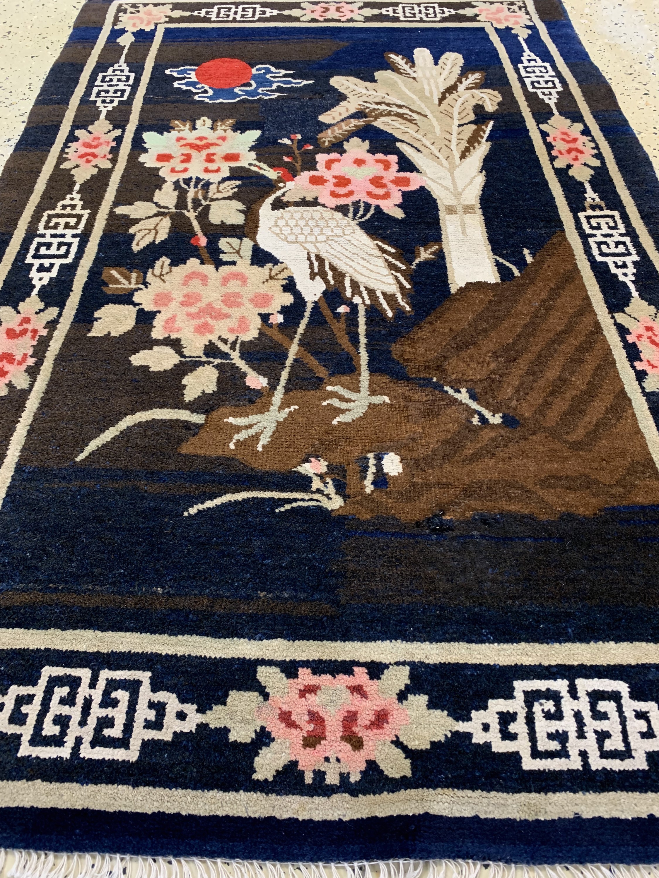 Detail d: Pao Tow antik, China, um 1900, Wolle auf Baumwolle, ca. 150 x 100 cm, Restauriert, EHZ:2-3