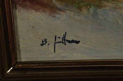 26773364a - Unidentified artist at the beginning of the 20th century, winter landscape, impasto paint application, illegibly signed lower left, 75x64 cm, frame