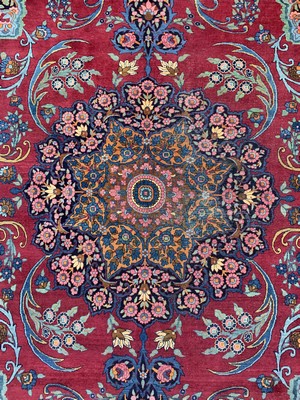 26773372c - Yazd antique, signed, Persia, around 1910/1920, wool on cotton, approx. 420 x 295 cm, condition: 3. Rugs, Carpets & Flatweaves