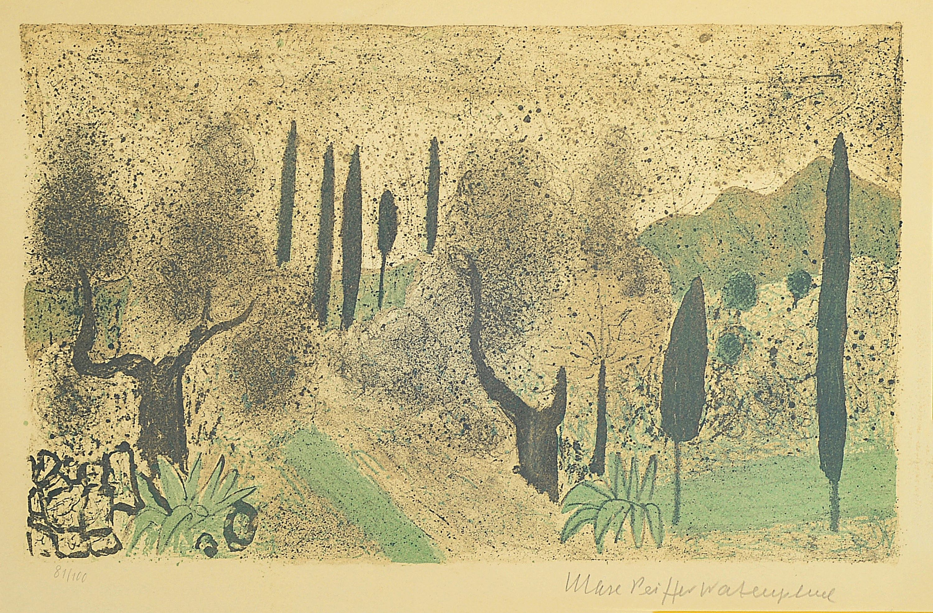 Max Peiffer-Watenphul, 1896 Weferlingen-1976 Rom, 2 Farblithographien, beide handsign. und num. 152/300 bzw. 81/100, ca. 41x33cm, PP, u.Gl., R. ca. ...