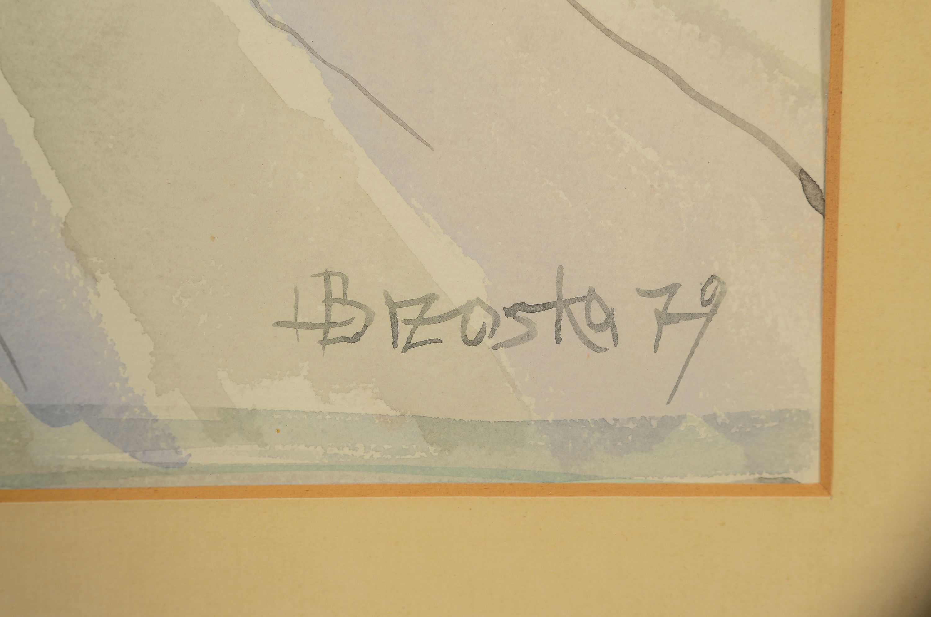 Detail l: Heinz Brzoska, 1942 Kattowitz-2015 Ludwigshafen, Aquarell, Blumenstillleben, 80x62 cm unter Glas gerahmt