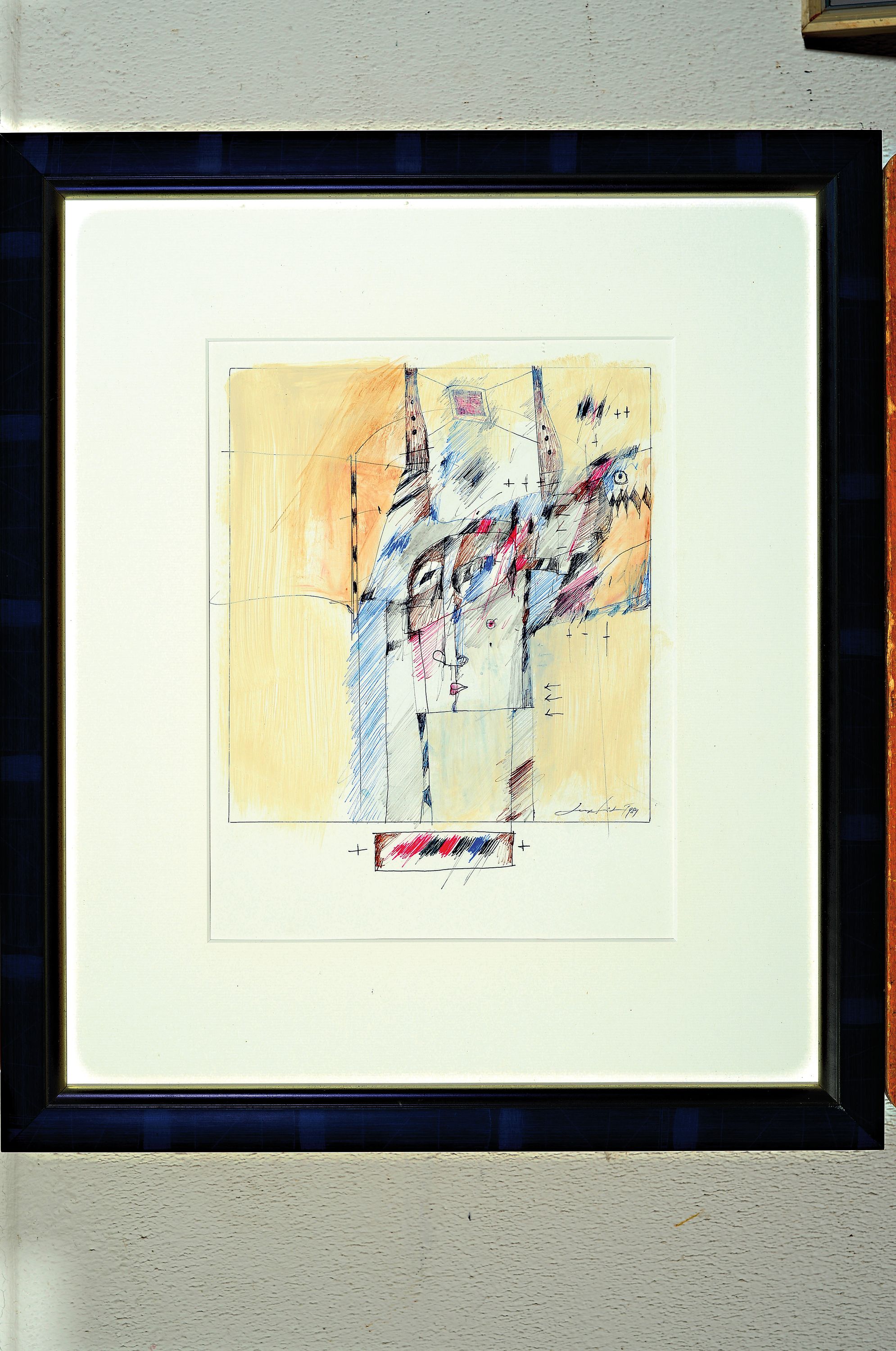 Detail k: Gerd Ditz, 1941-2004 Landau/Pfalz, Ohne Titel, Mischtechnik auf Papier, sign. und dat. 1989, ca. 24x22cm, PP, u.Gl., R. ca. 53x45cm.Studium an der ...