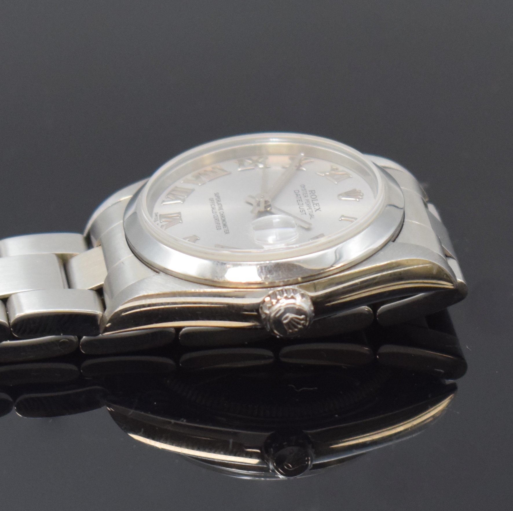 Detail c: ROLEX Armbanduhr Datejust 31 Referenz 78240, Automatik, Schweiz um 2005, D-Serie, Edelstahlgeh. inkl. Oysterband m. Faltschl., Boden und Krone ...