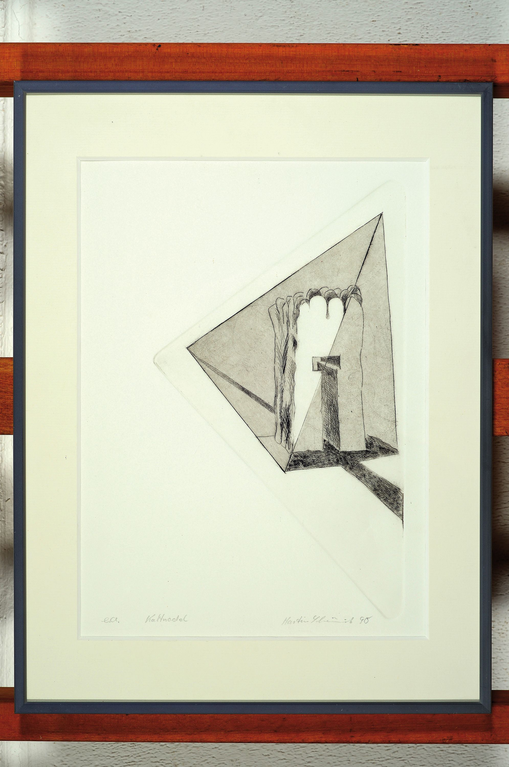 Detail a: Martin Schöneich, geb. 1955 Grünstadt, 2 Linolschnitte und eine Radierung, Informelle Komposition in Rot und Schwarz, zwei Linolschnitte, handsign. ...