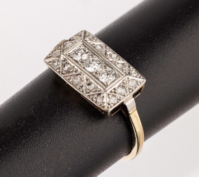Image 26774118 - 14 kt Gold Art Deco Diamant Ring, deutsch um 1930